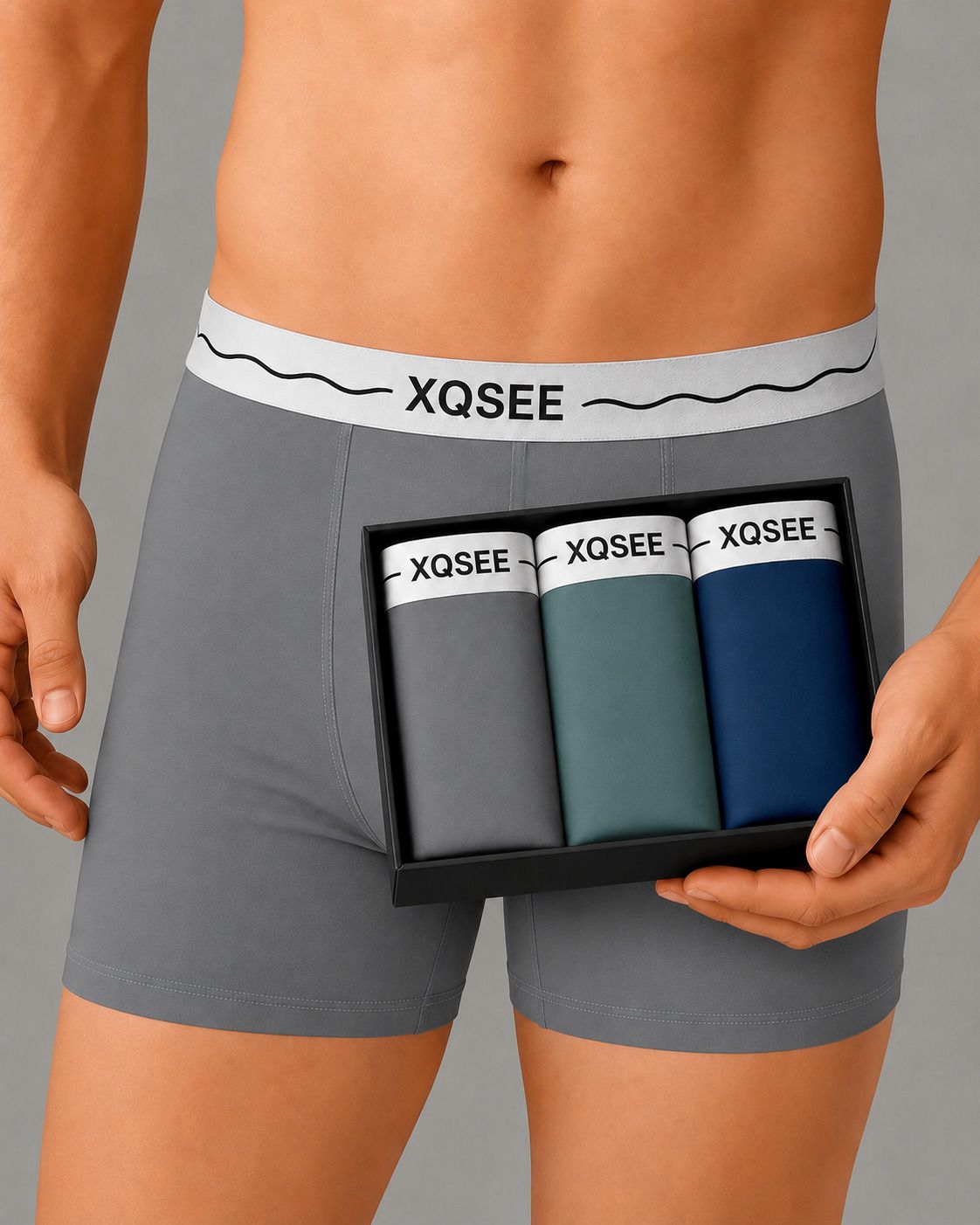 xqsee Pack of 3 Solid Men Trunk-picture-3