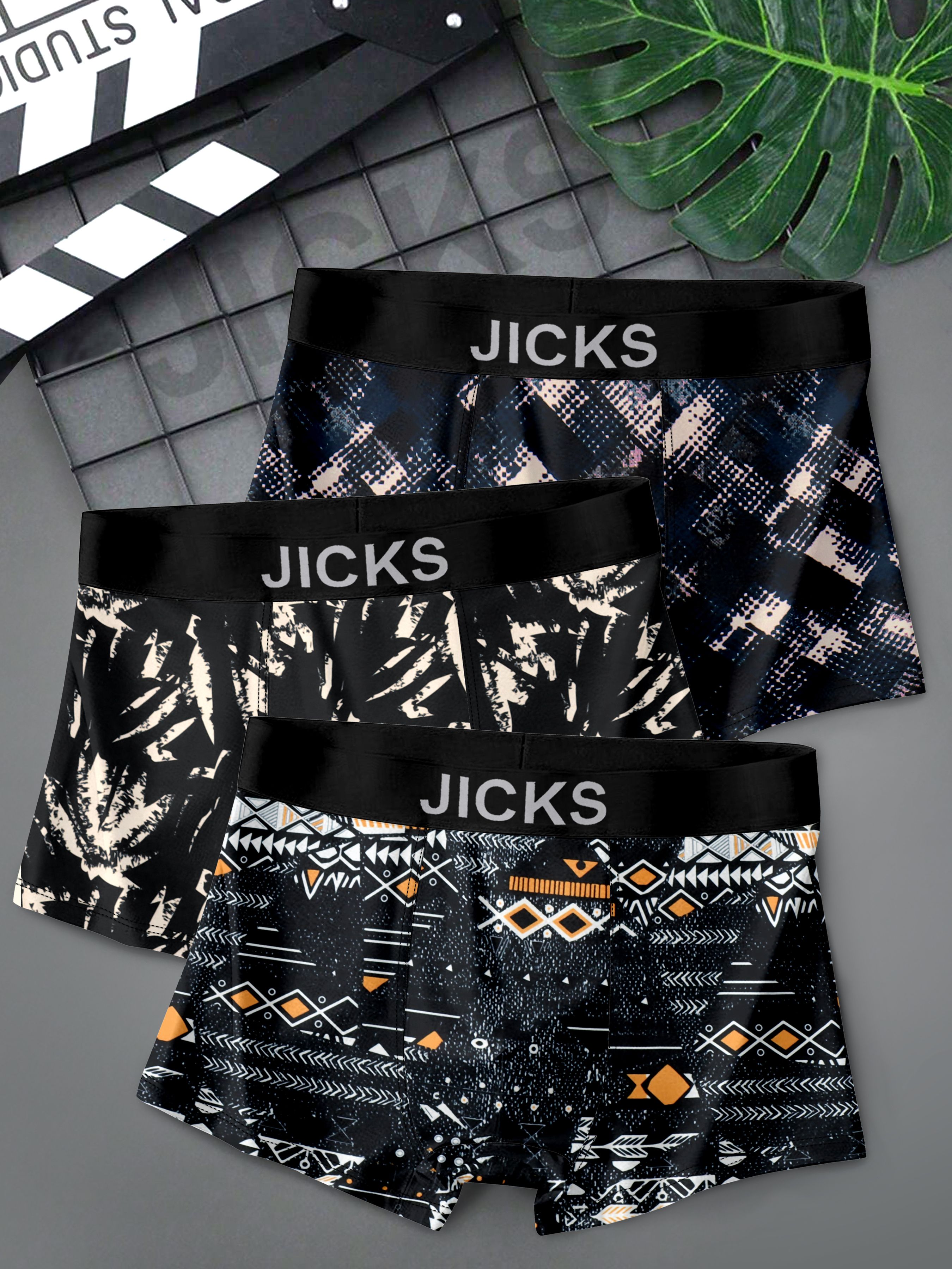 jicks Pack of 3 Camouflage, Printed, Geometric Print Men Trunk-picture-28
