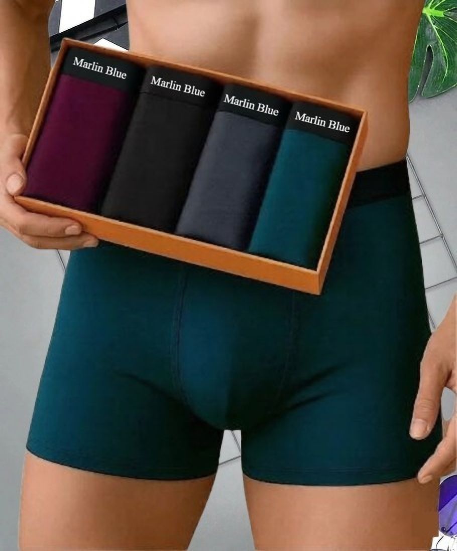 marlin blue Pack of 4 Solid, Camouflage, Colorblock Men Brief-picture-13