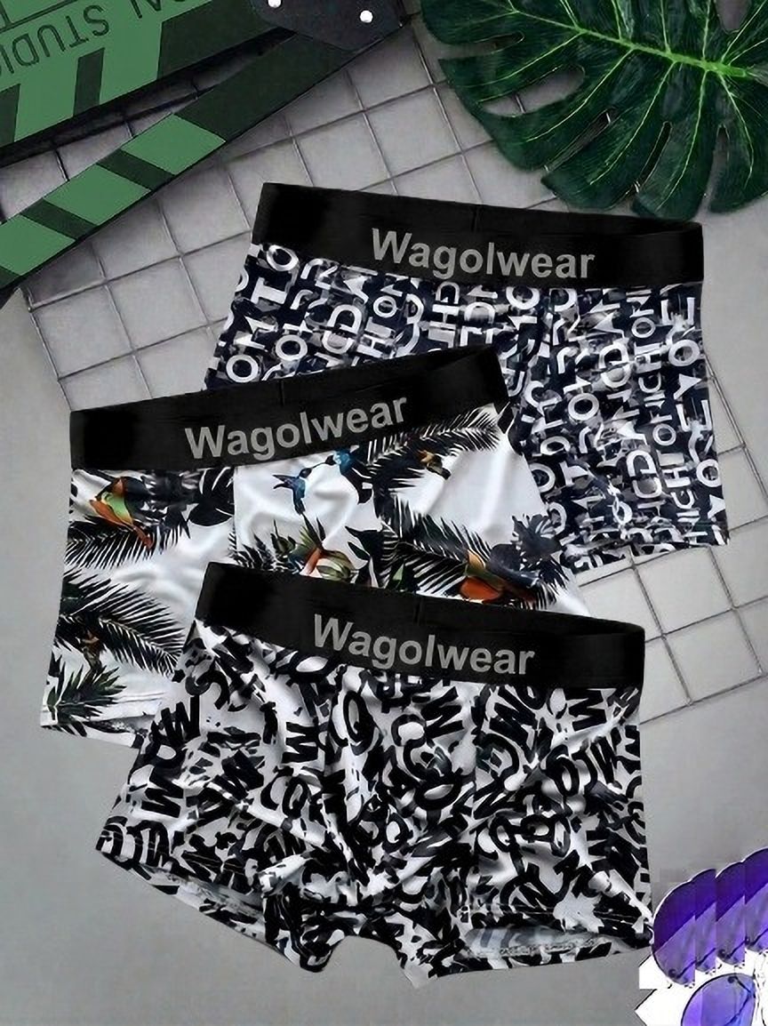 Pack of 3 Camouflage, Polka Print, Floral Print, Geometric Print, Graphic Print Men Brief-image-24