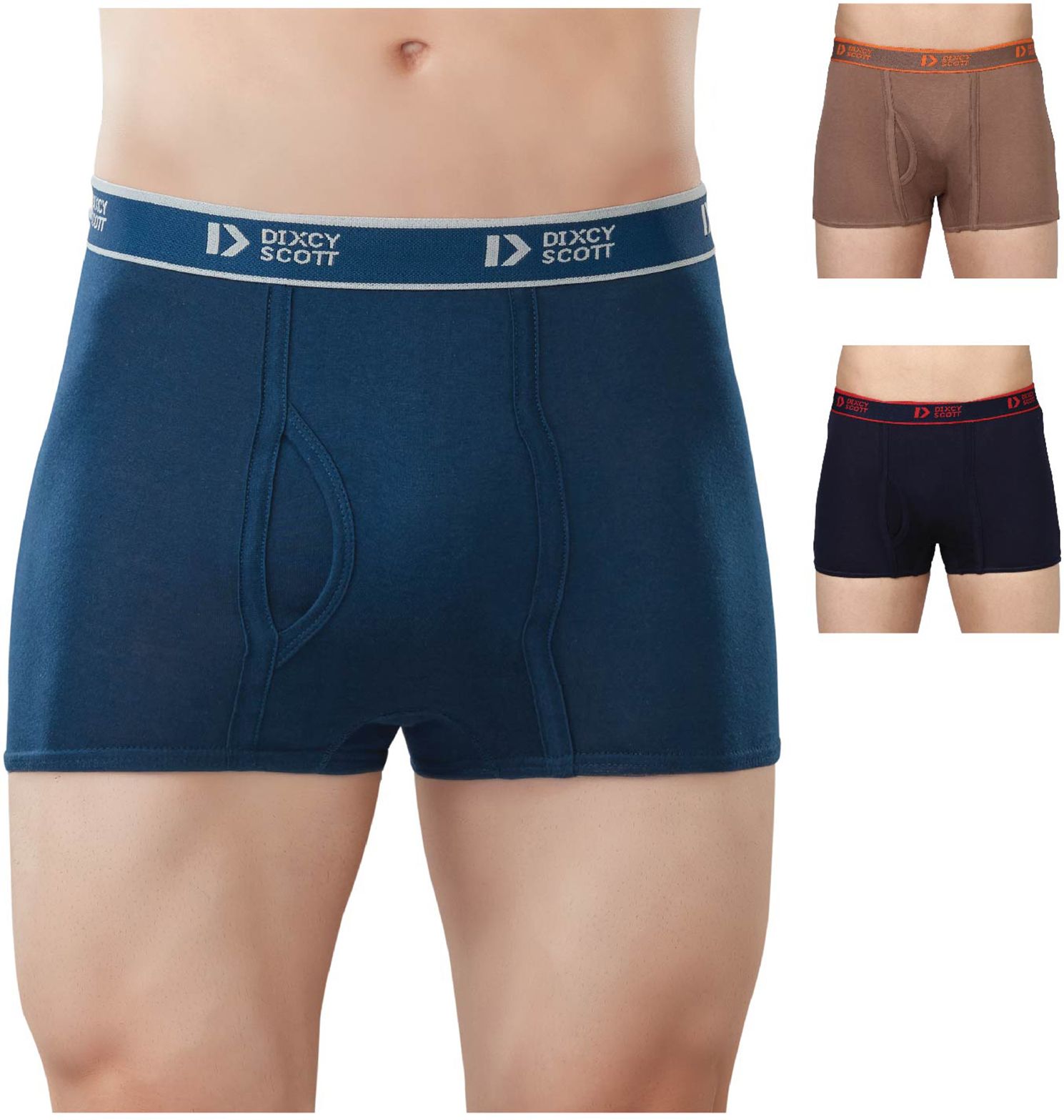 Pack of 3 Swish 100% Combed Cotton - Breathable | C-Open | No Ride up Long Trunk Solid Men Trunk-image-2