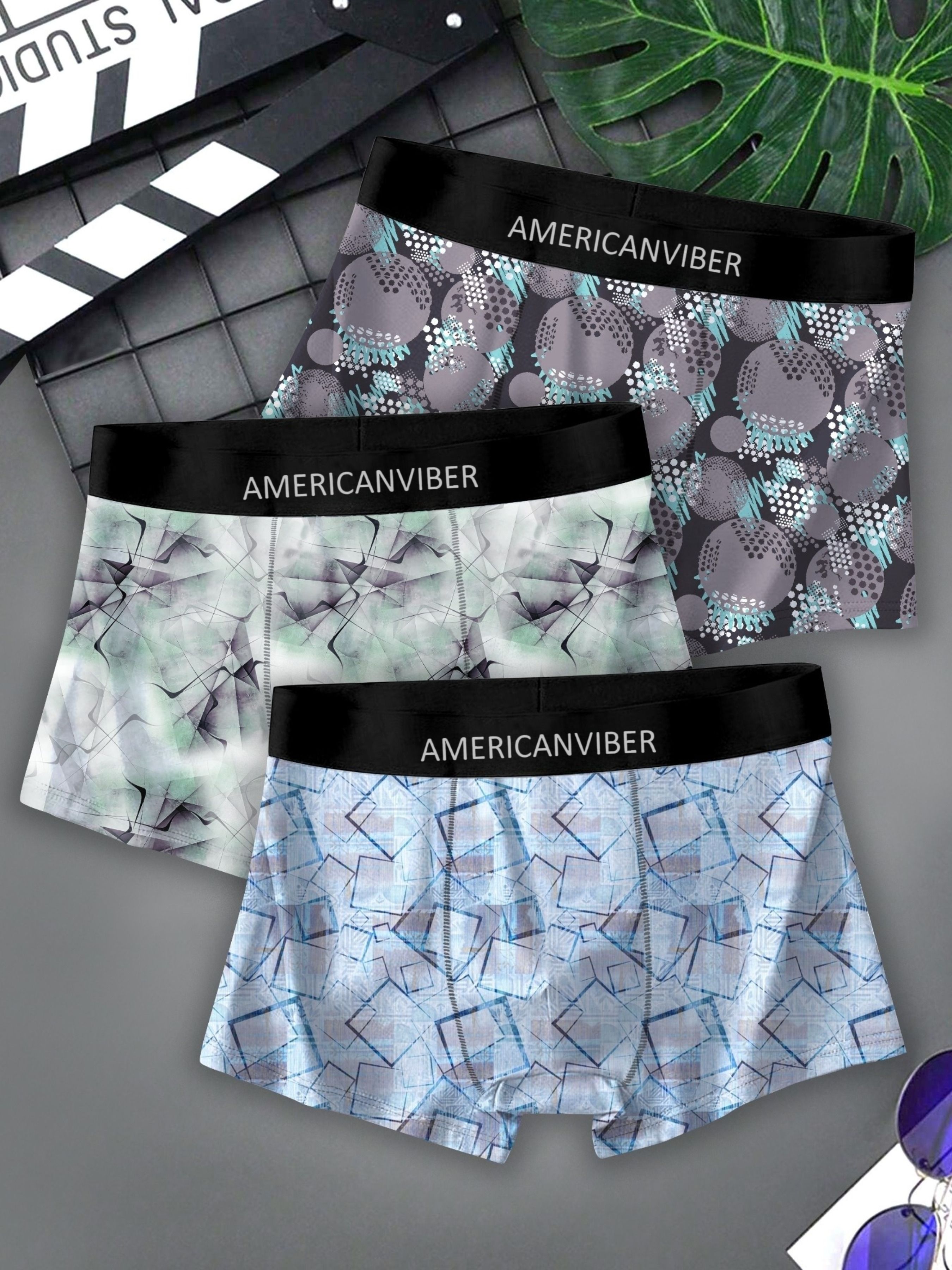 americanviber Pack of 3 Floral Print Men Trunk-picture-11