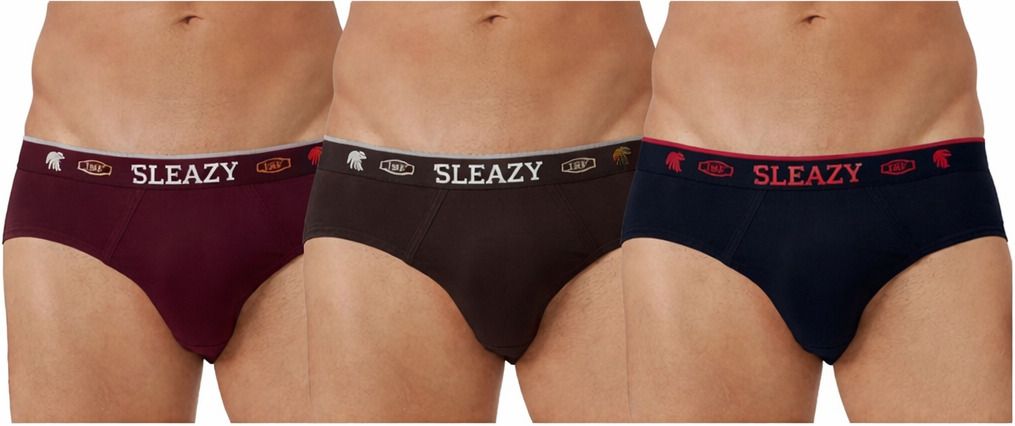 sleazy Pack of 3 Solid Men Brief-picture-1
