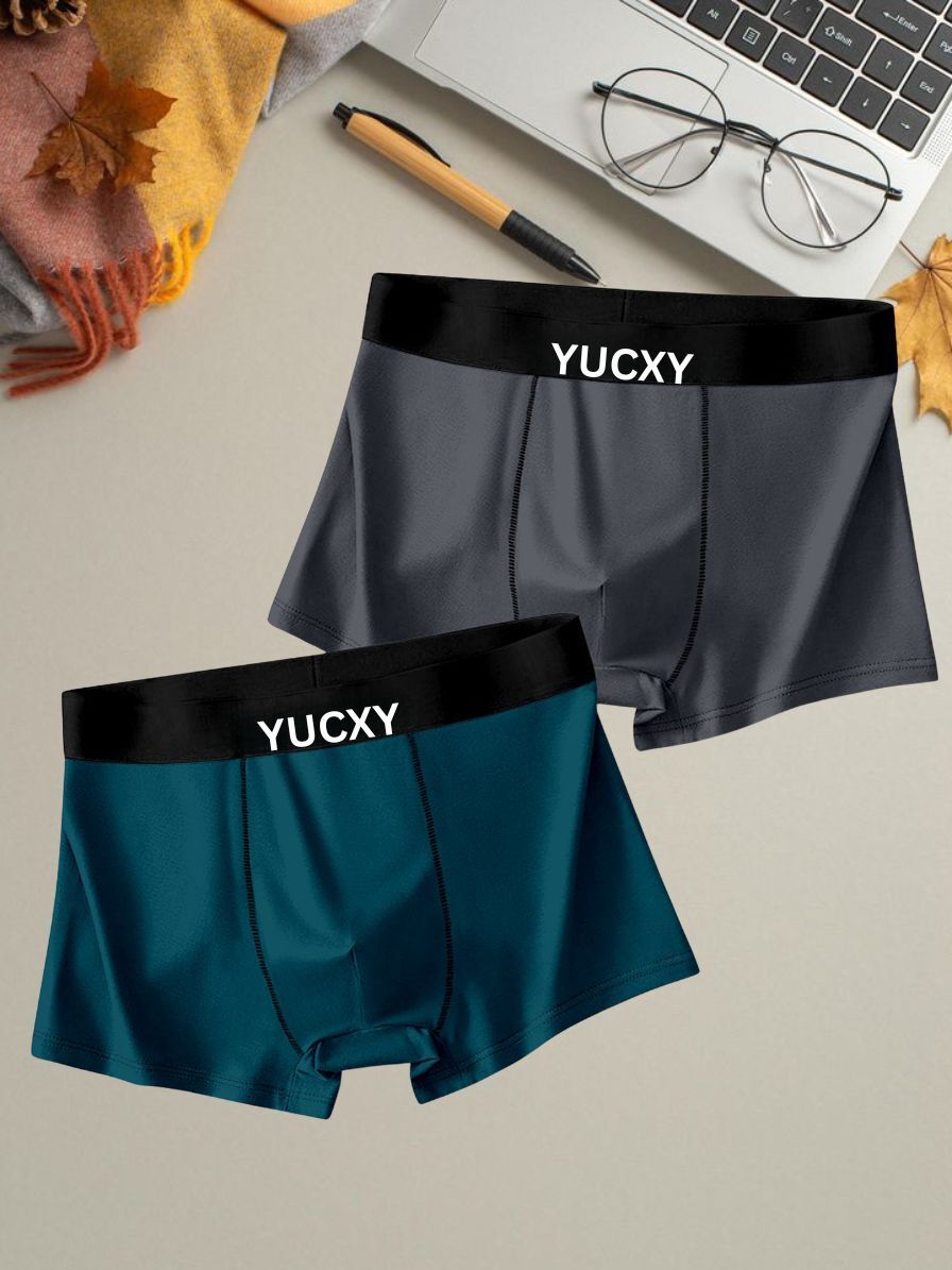 yucxy Pack of 2 Solid Men Trunk-picture-25