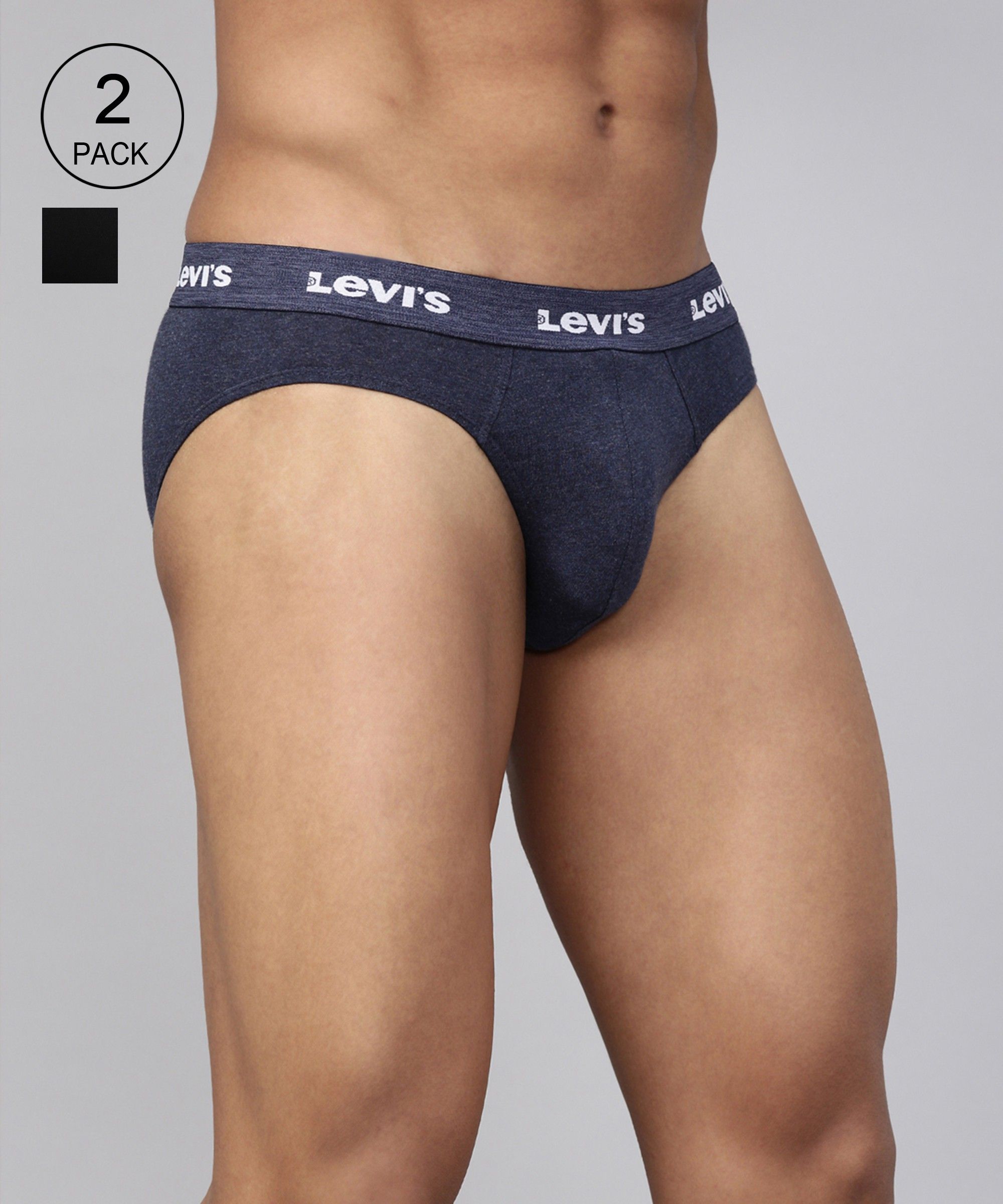 levi's Pack of 2 Contoured Double Pouch, Tag Free Comfort & Smartskin Technology Style# 009 Neo Solid Men Brief-picture-11