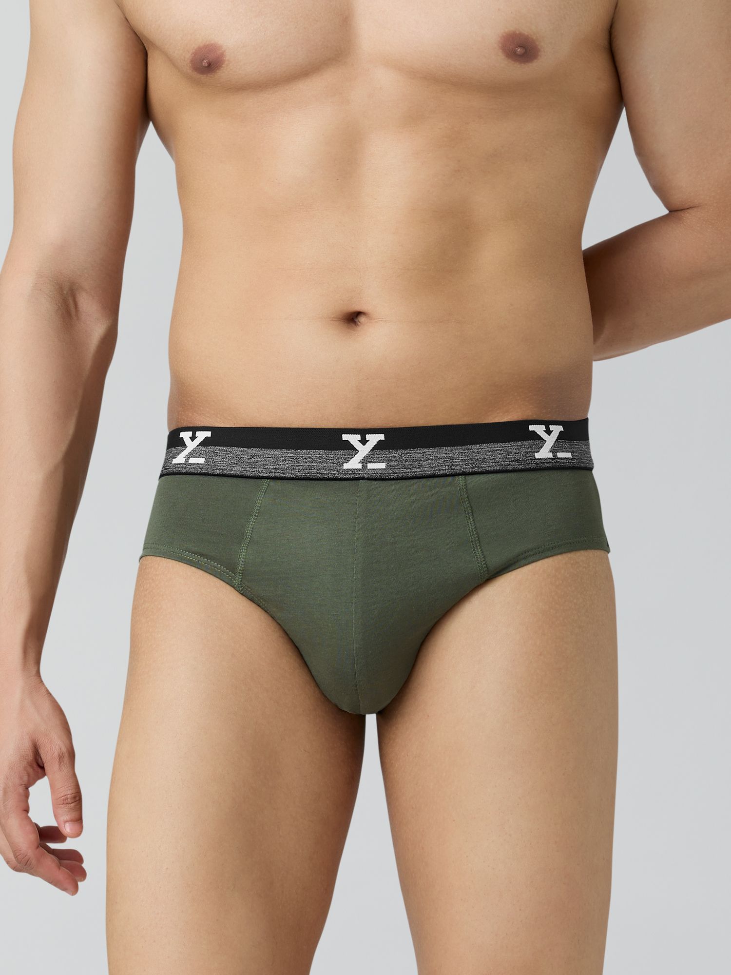 xyxx Nova IntelliFresh Cotton Olive Green Solid Men Brief-picture-27