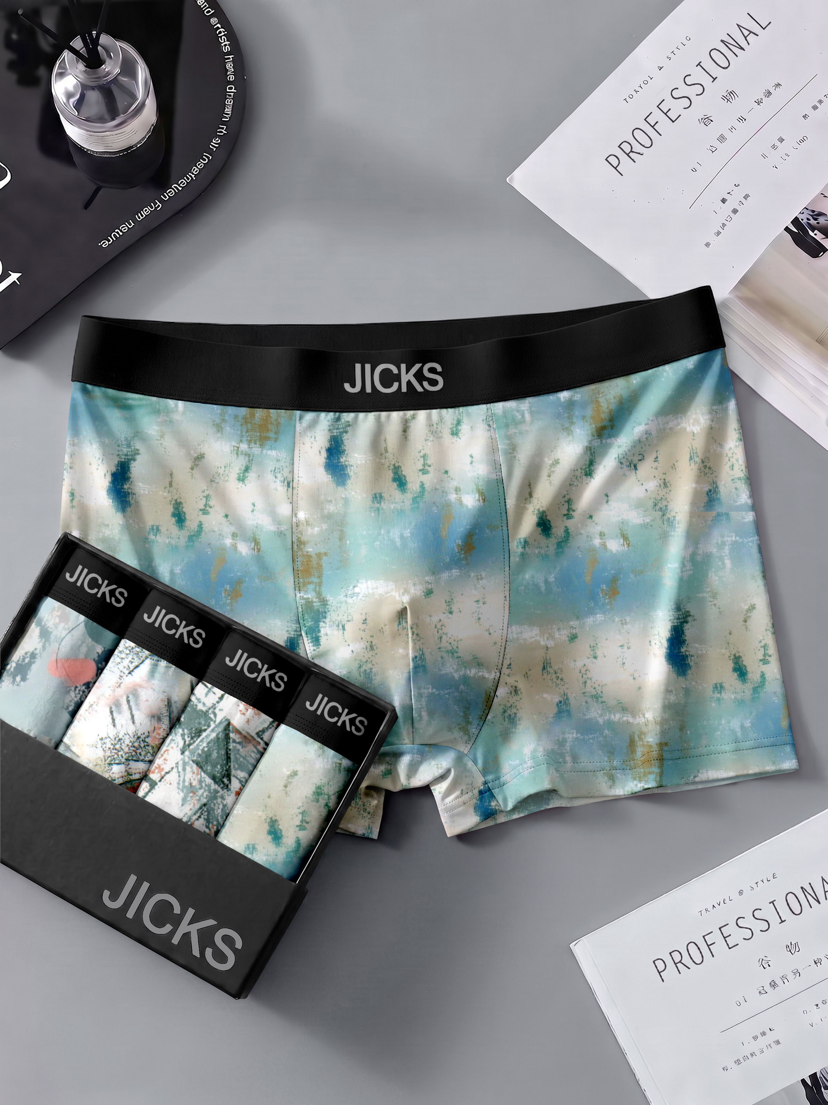 jicks Pack of 4 Geometric Print Men Trunk-picture-12