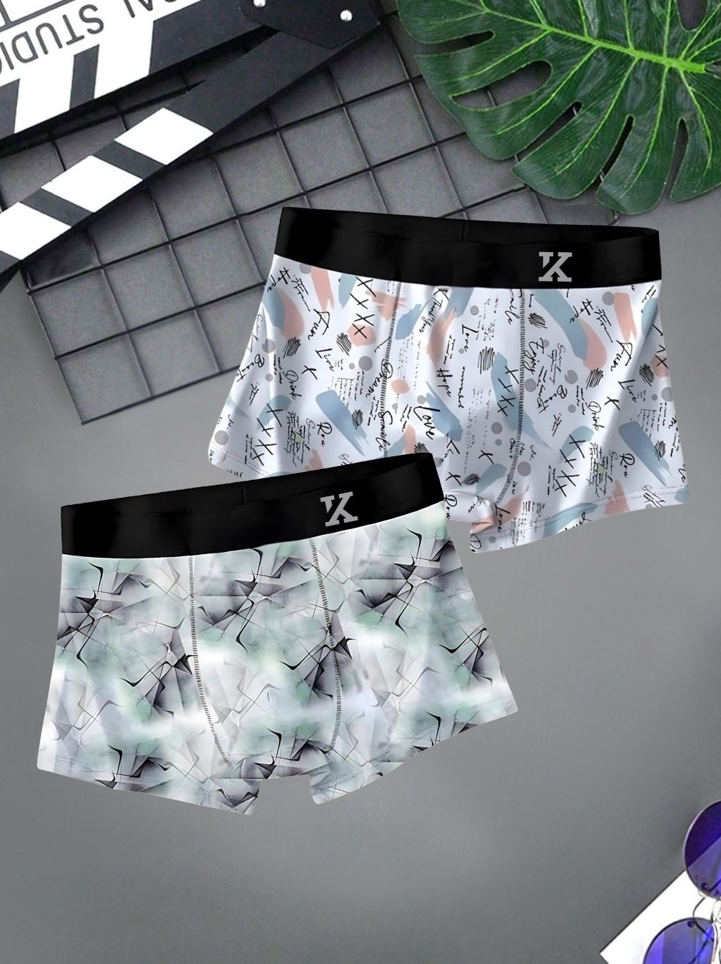 kinu Pack of 2 Geometric Print Men Trunk-picture-38