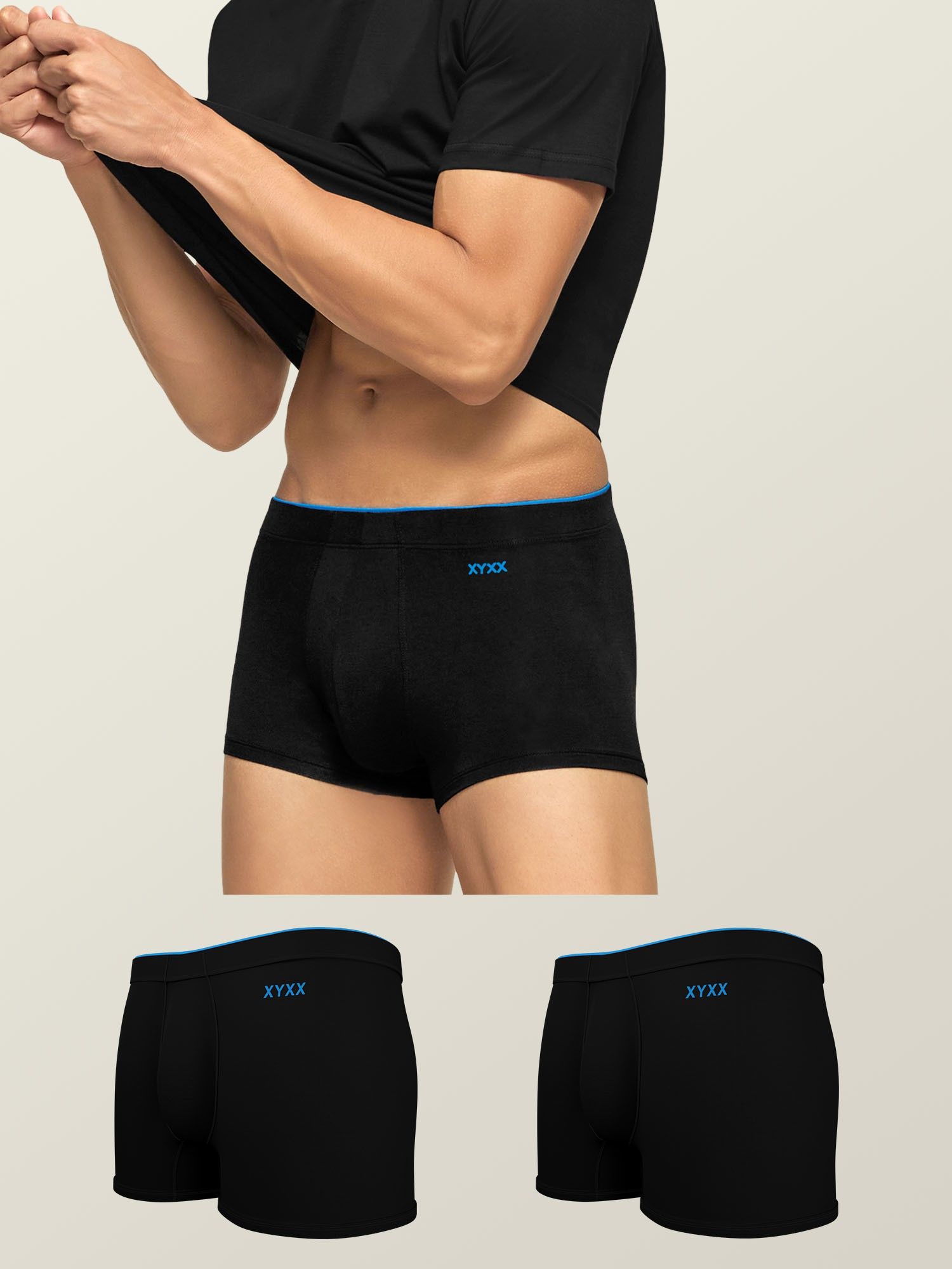 xyxx Pack of 3 Underwear Uno Intellisoft Micro Modal Solid Solid Men Trunk-picture-15