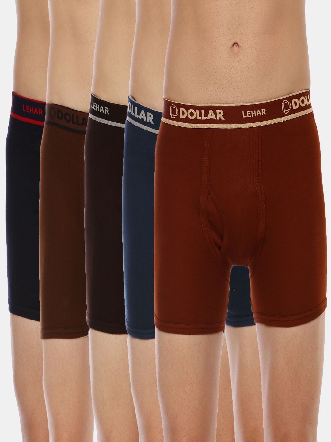 Pack of 5 Dollar Lehar Mens Combed Cotton Trunk - Pack of 5 - Actual Colour May Vary Solid Men Trunk