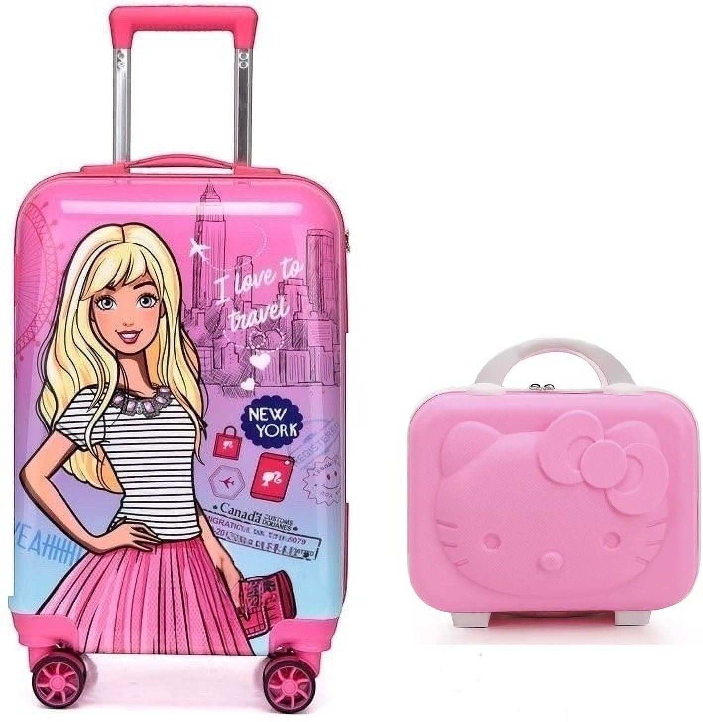 20 Inch NewYork Girl print Suitcase trolley bag for boy's & Girls Medium Briefcase - For Boys & Girls