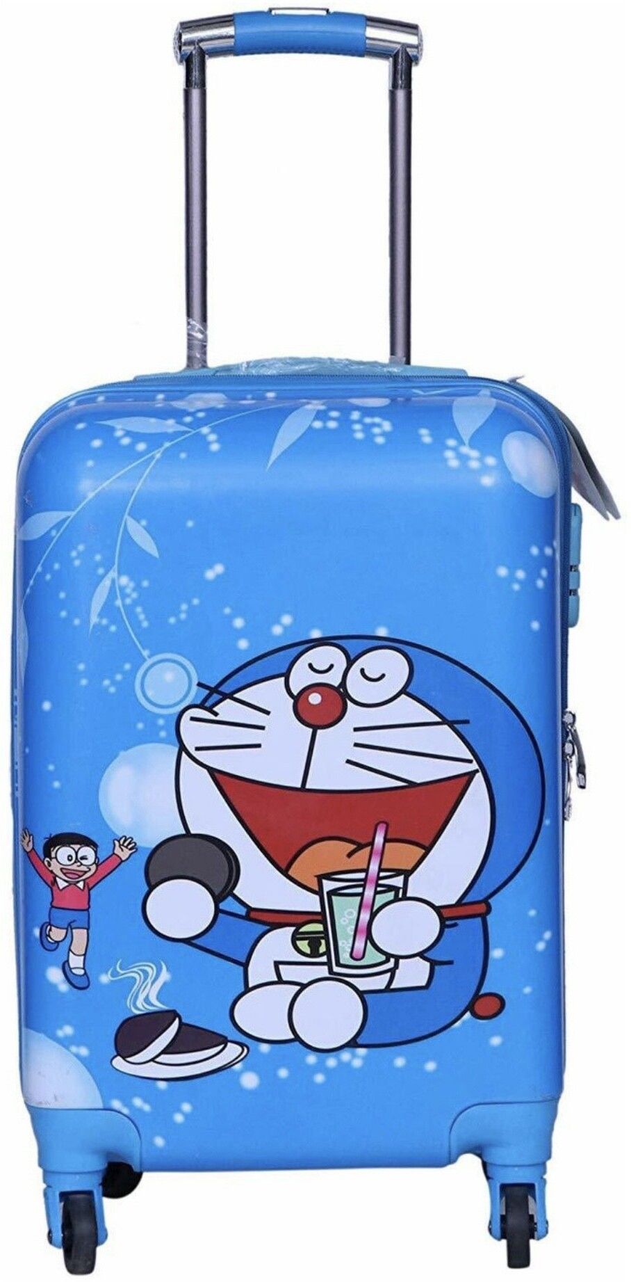 Rolling Luggage, Suitcase with Cartoon Print 16 Inch Spinner Wheels for Kids Small Briefcase - For Boys & Girls
