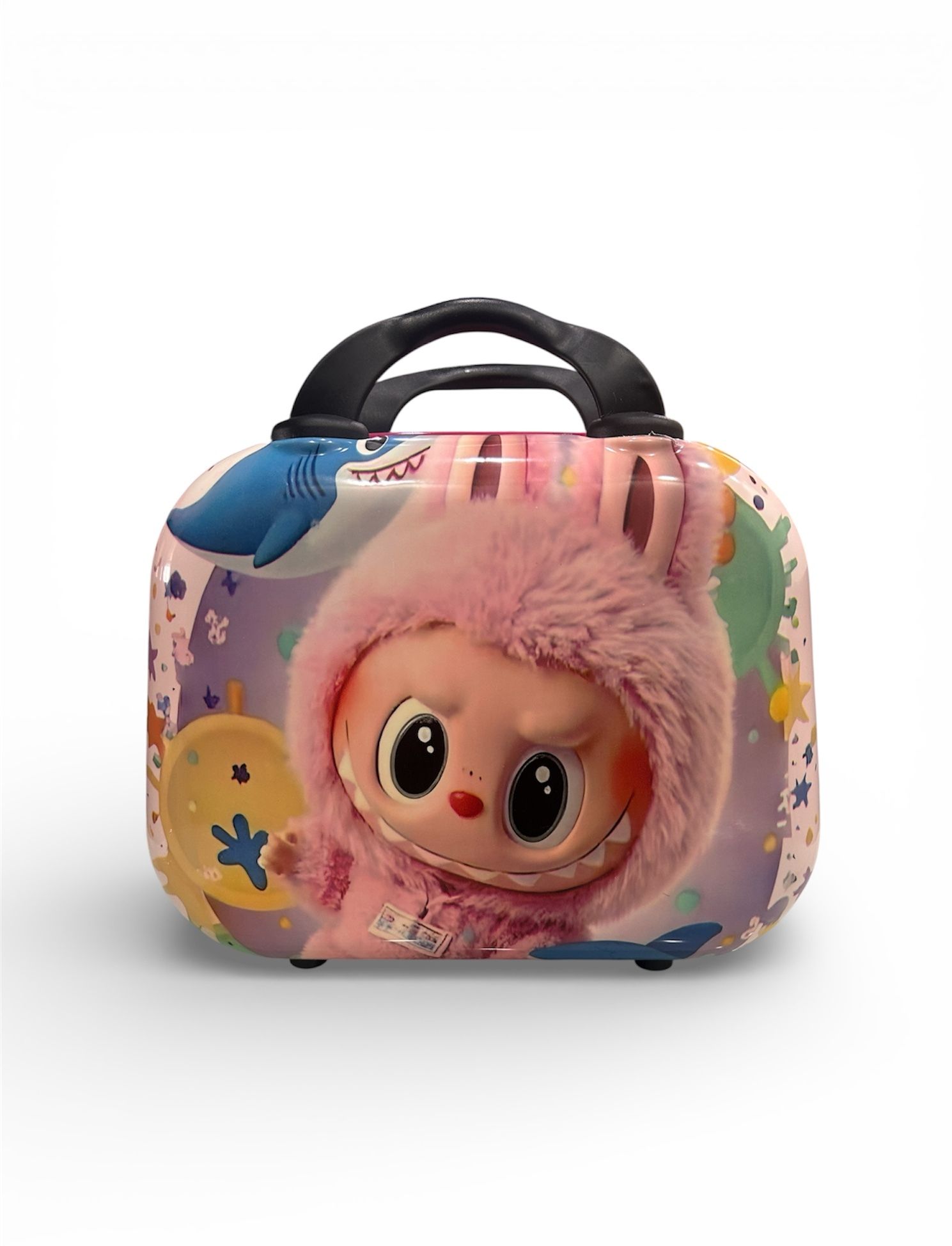 Kids 14" Labubu Print hardshell Organizer,Portable Travel Vanity & Mini suitcase Small Briefcase - For Boys & Girls