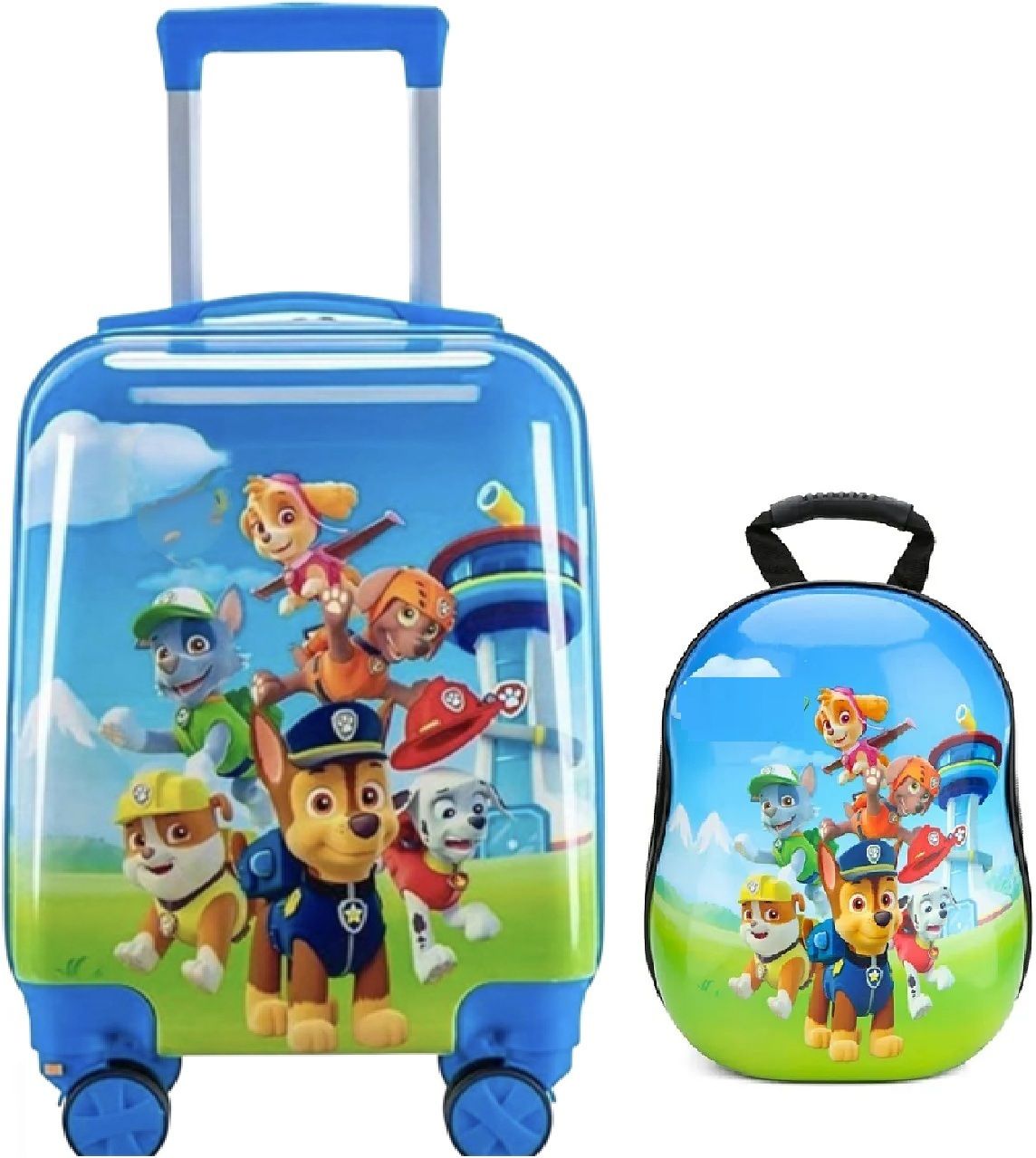 16 Inch Paw Patrol Suitcase trolley bag with 13 Inch backpack for boy's & Girls Small Briefcase - For Boys & Girls-image-0