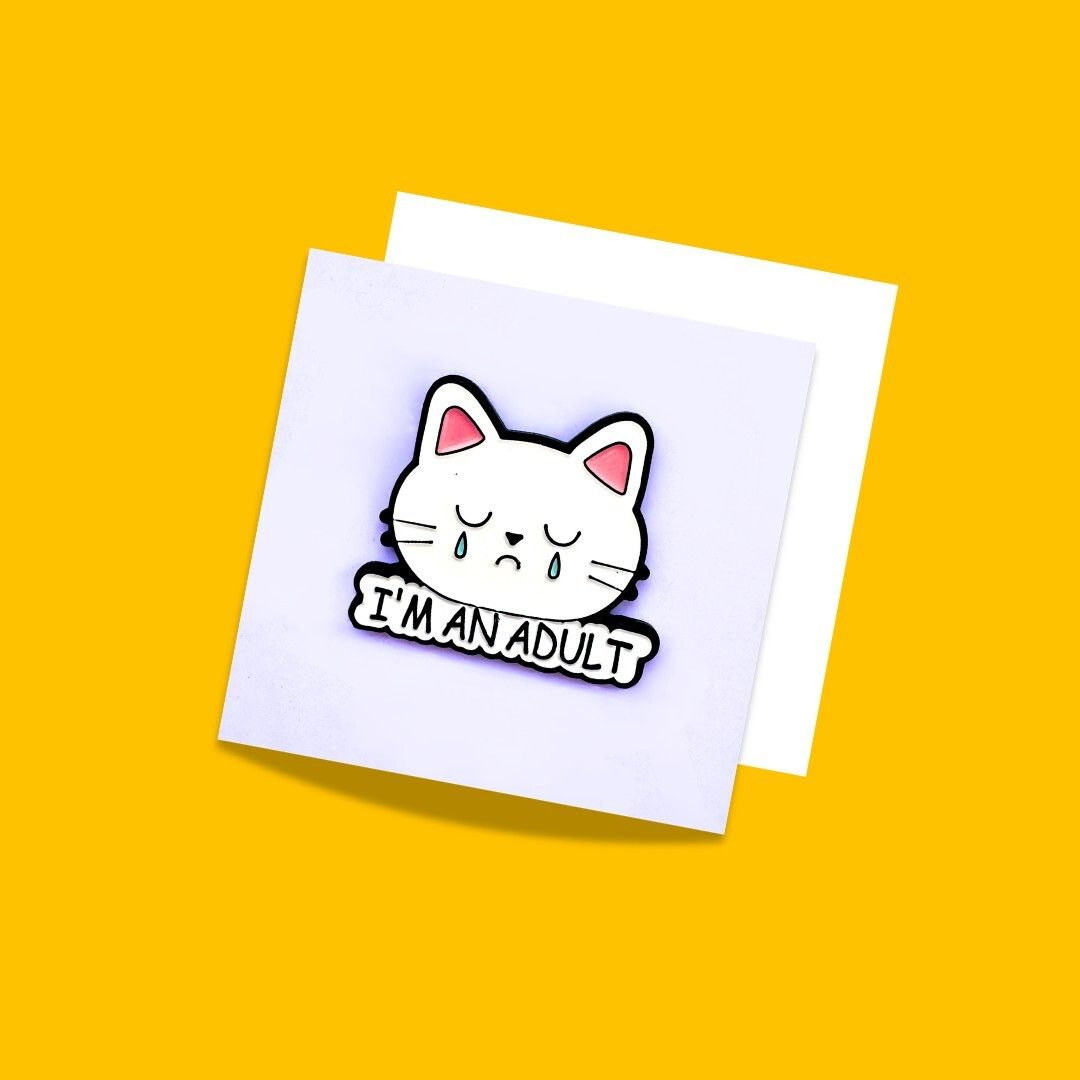 Wags4Whiskers Cute Cat Enamel Pin for Bags & Jackets | I'm an Adult Hard Enamel Pin Brooch-picture-47