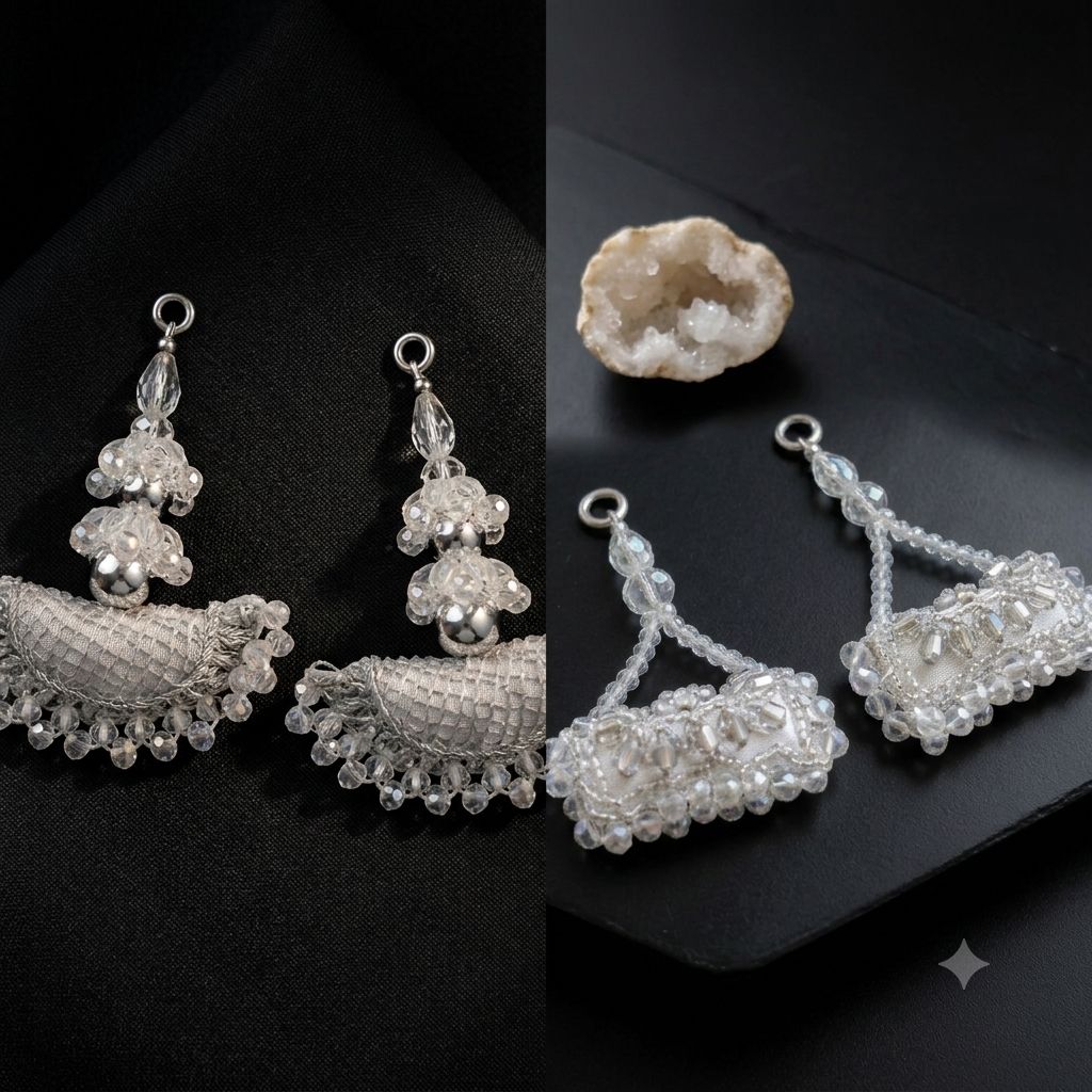 Avic Handcrafted Crystal Beaded Latkan for Blouse, Lehenga & Kurti (Pack of 4) Brooch-image-18