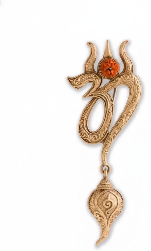 PRIYORAA Divine Trinity Fusion Brooch – Antique Gold Lapel Pin Brooch-image-16
