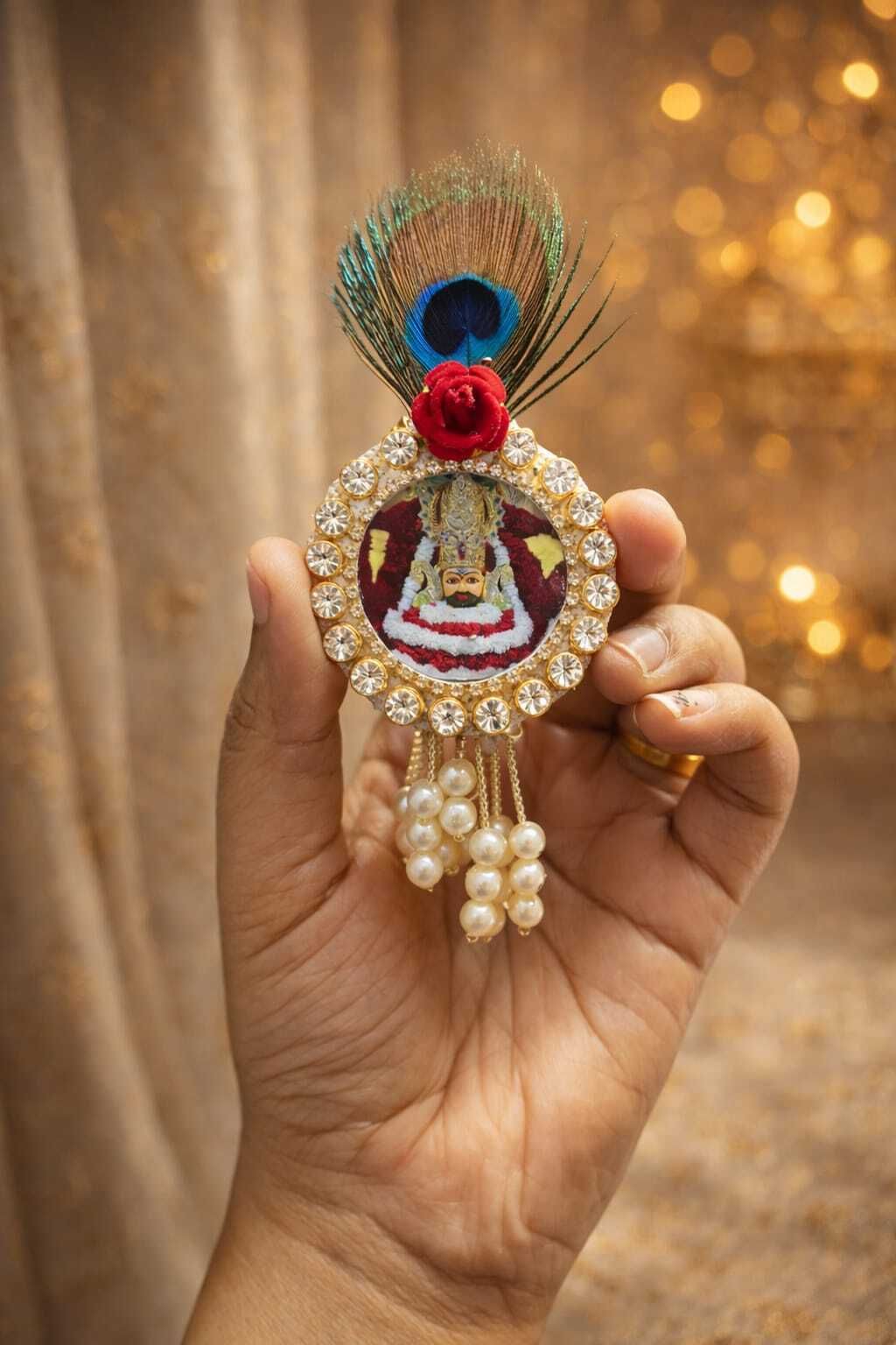 shree ladli shringar Khatu Shyam Ji Designer Brooch | Wedding, Bhajan, Kirtan & Religiou Brooch-image-12