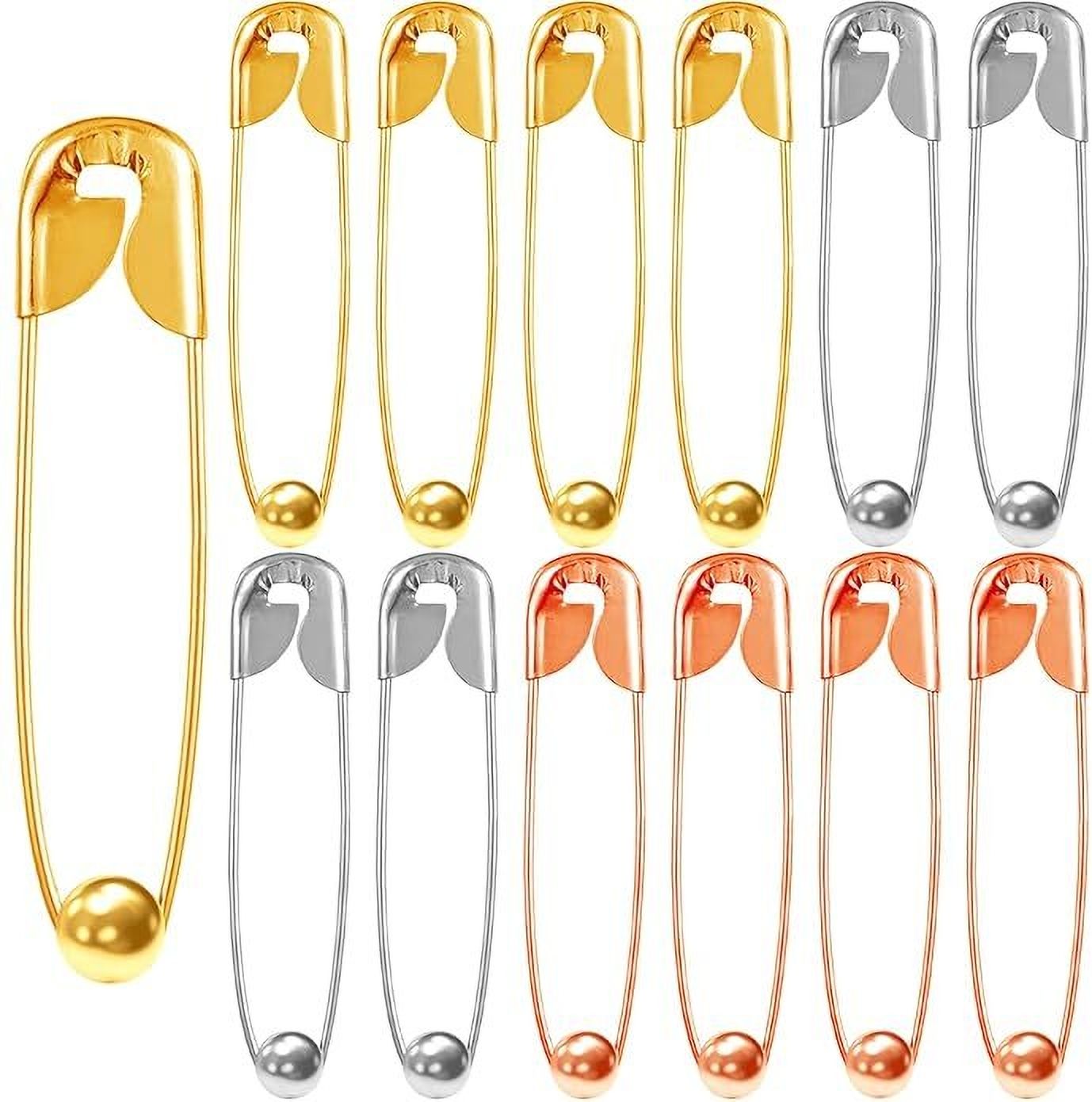 AKIKOAOKI Multi-Color Metal Safety Pins with End Beads/Balls (Pack of 12) Brooch-image-20