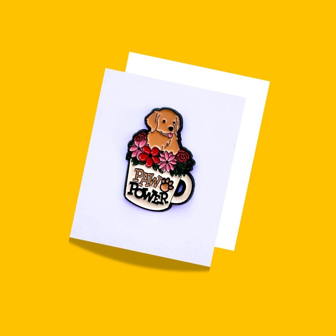 Wags4Whiskers Cute Dog Enamel Pin for Bags & Jackets | Paw Power Hard Enamel Pin Brooch-picture-25