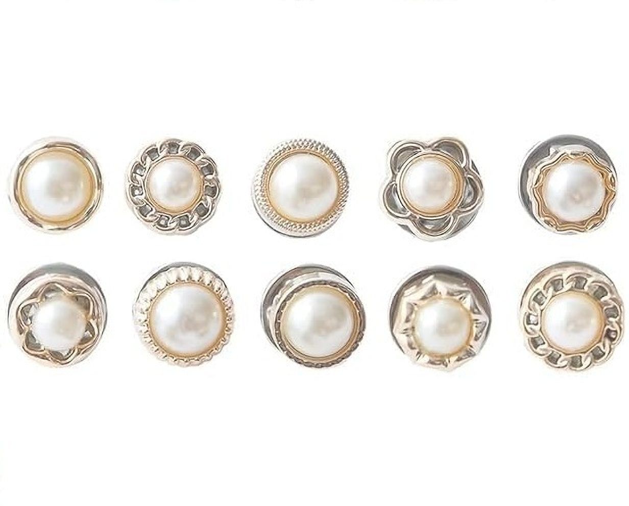 voldot Moti Brooch Buttons(Pcs 10) Mini Safety Shirt Pins for Cardigan, Saree, Dress Brooch-image-43