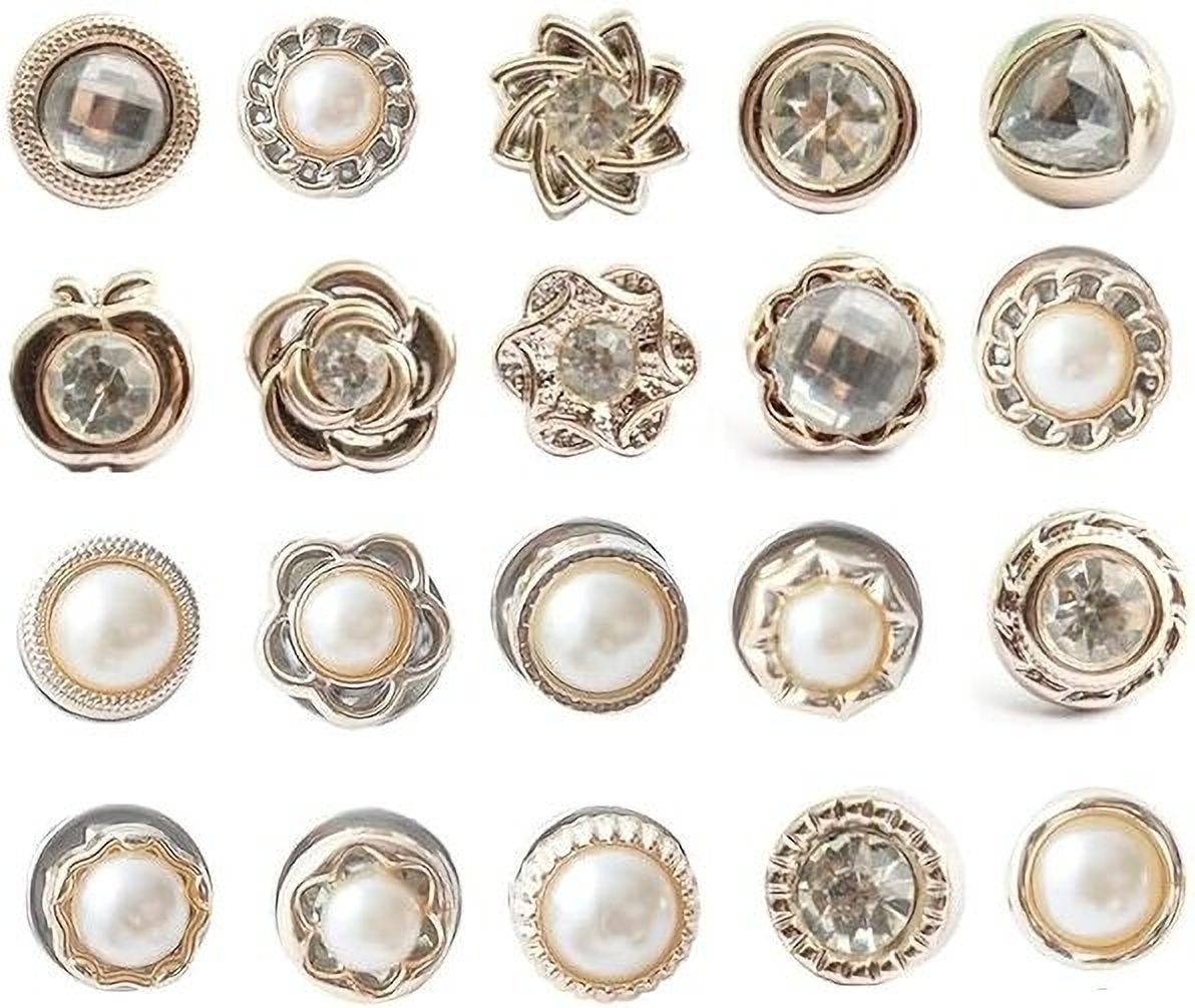 HADPA STORE 20pcs brooch button ,white & dimond Brooch-picture-10