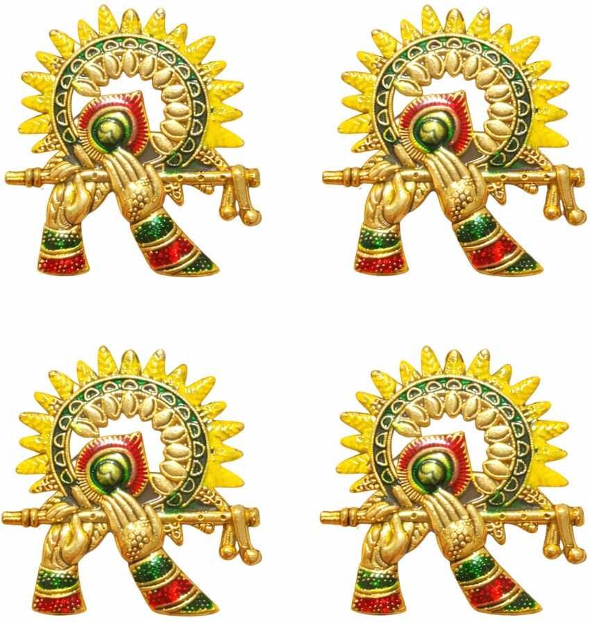 FASHIONINSTA Bansuri Metal Brooch Krishna Inspired Flute Design Decorative Pin for Festivals Brooch