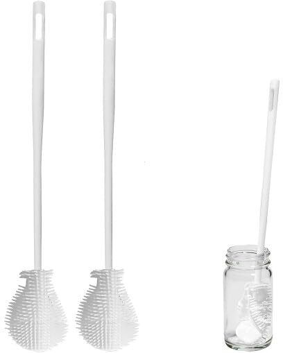 pukash Silicone Bottle Brush with Foldable Head for Cleaning Baby Bottles, Cups (2) Silicone Wet and Dry Brush-picture-12