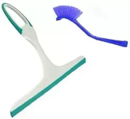 Cleaning brush combo 1 TILE WIPER, 1 sink brush for all cleaning pack of 2 Plastic Wet and Dry Brush-image-1