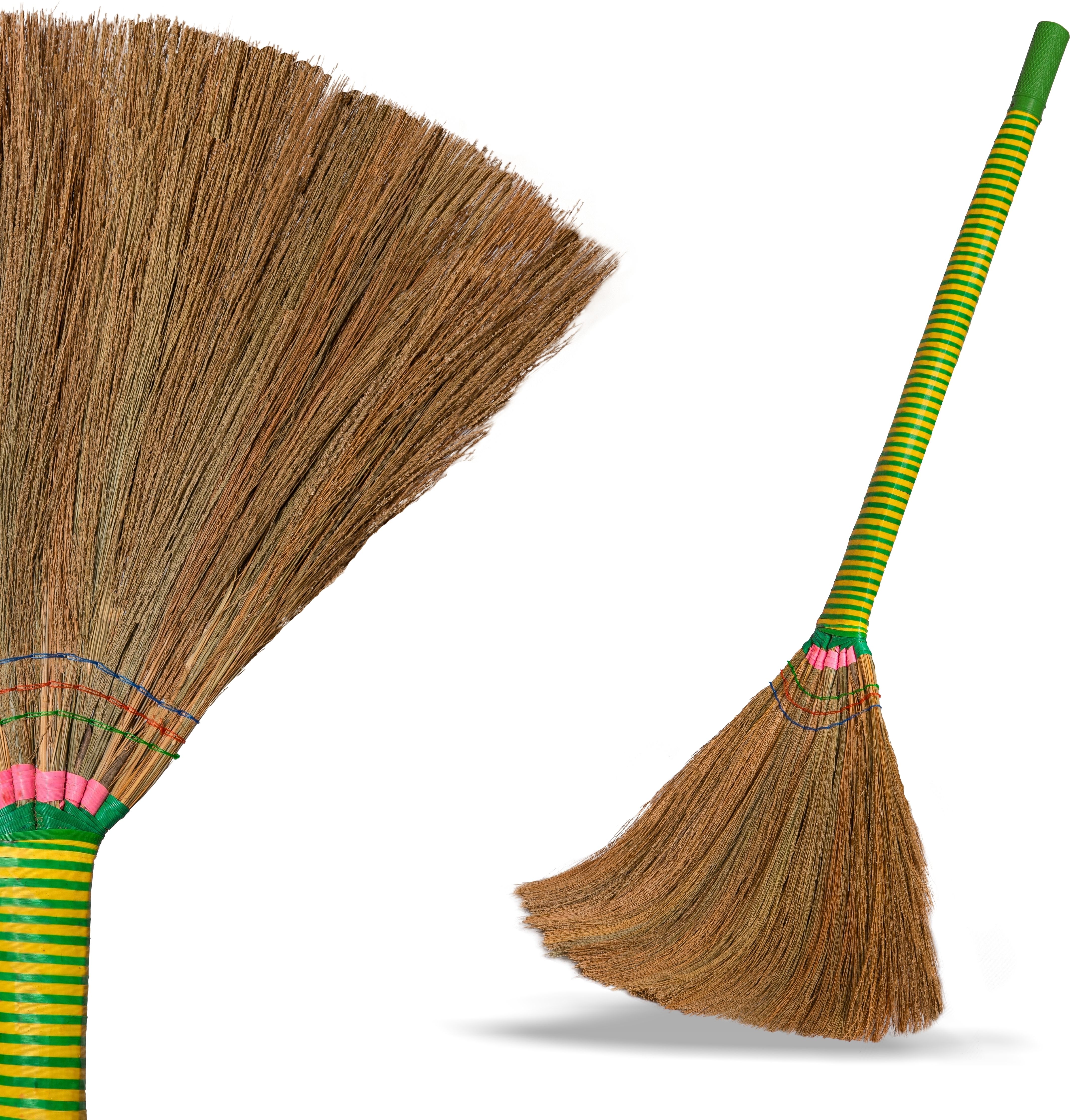 Nine Diamond Broom floor and ceiling cleaning broomstick, easy sweeping broom Grass Dry Broom