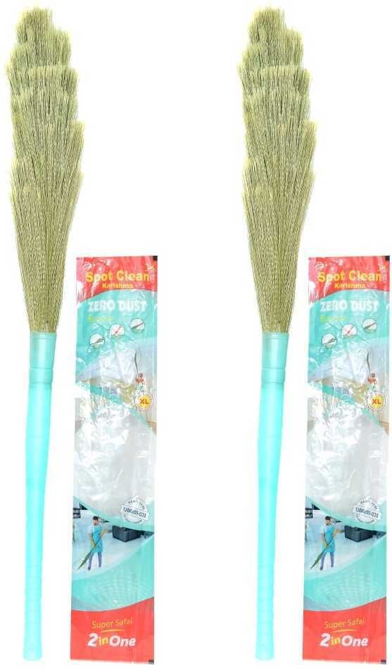 xy decor Pack of 2 Plastic Phool Jhadu, Plastic Broom. longlasting broomstick for floor. Silicone, Plastic Wet and Dry Broom-picture-18