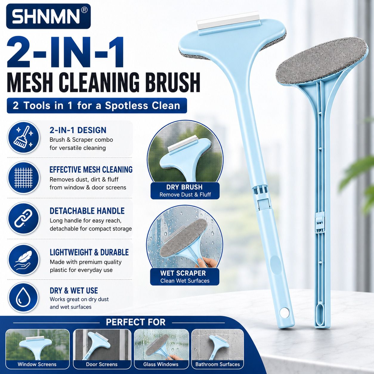2-in-1 Multifunctional Mesh Dust Cleaner Brush for Window Door Screen Net Microfibre Wet and Dry Brush-image-29