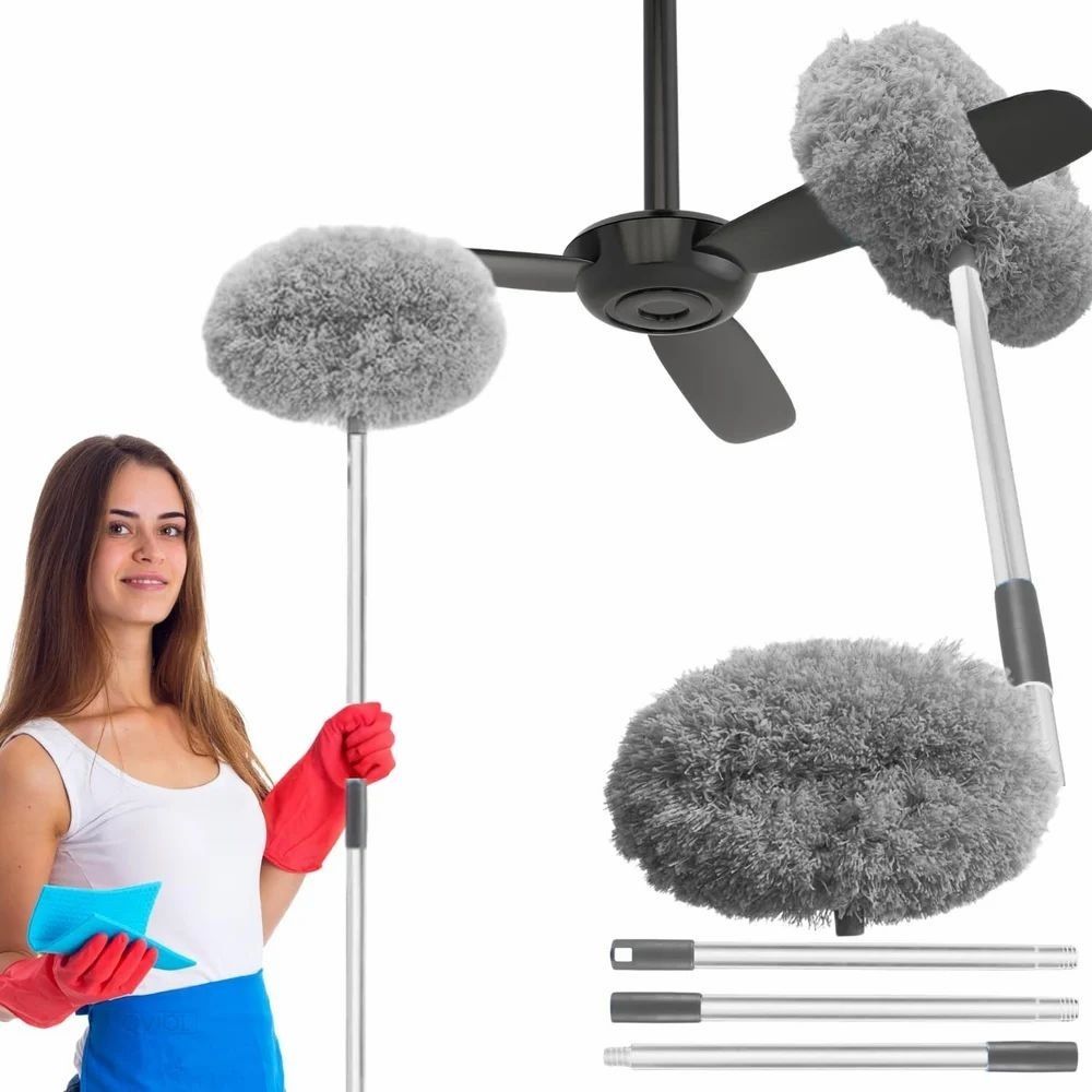 meejeek Fan Cleaner Brush with Long Rod Flexible Fan Cleaning Mop Wet and Dry Duster-picture-21