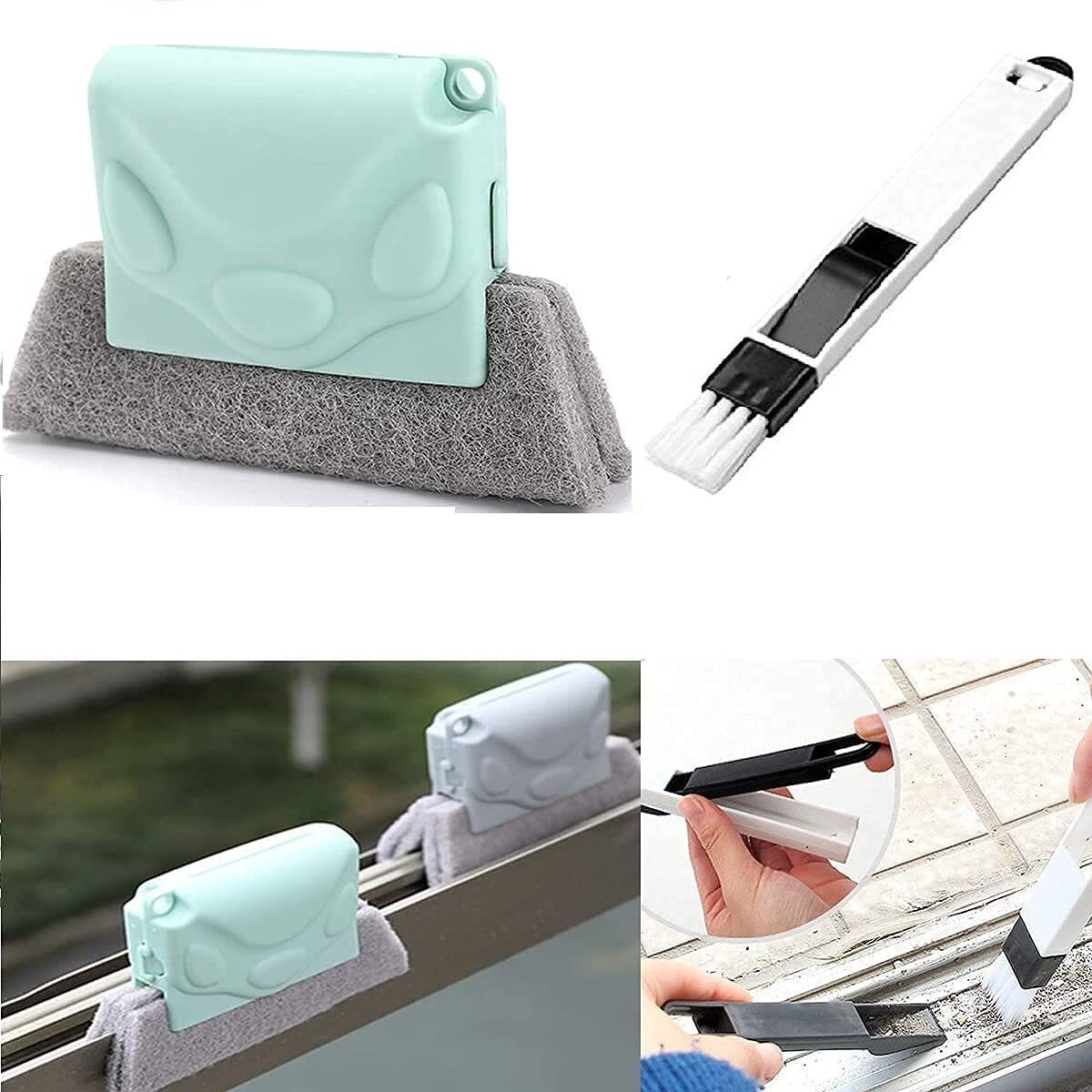 hapani store Window Groove Frame Cleaning Brush& Dust Cleaning Brush For Window Slot Keyboard Plastic Wet and Dry Brush-picture-16