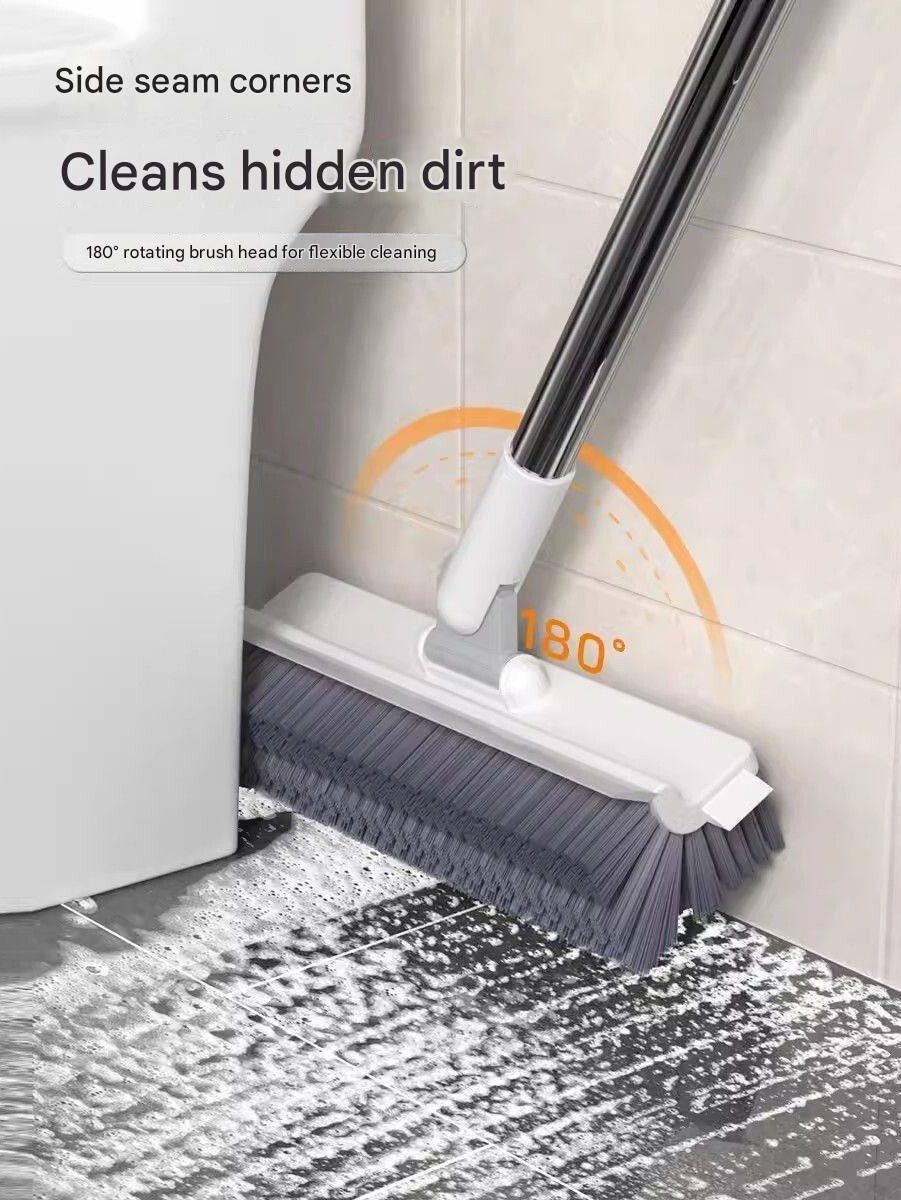 maauvtor 180°Rotating Floor Scrub Brush with Long Handle 3 in 1 Scrape Corner Cleaning Microfibre Wet and Dry Brush-picture-17