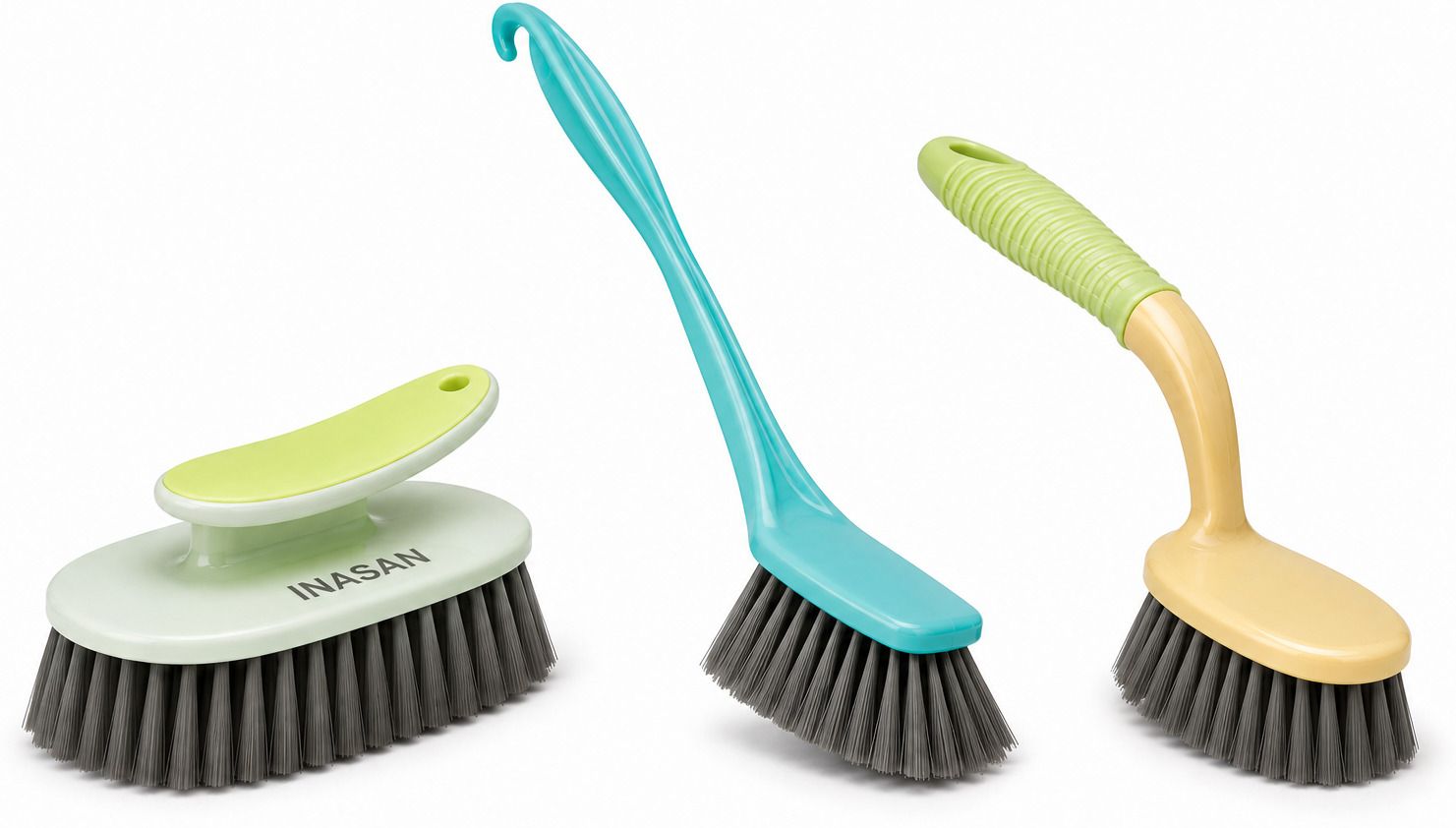 Kitchen & Bathroom Cleaning Brush Set Plastic Wet and Dry Brush-image-9