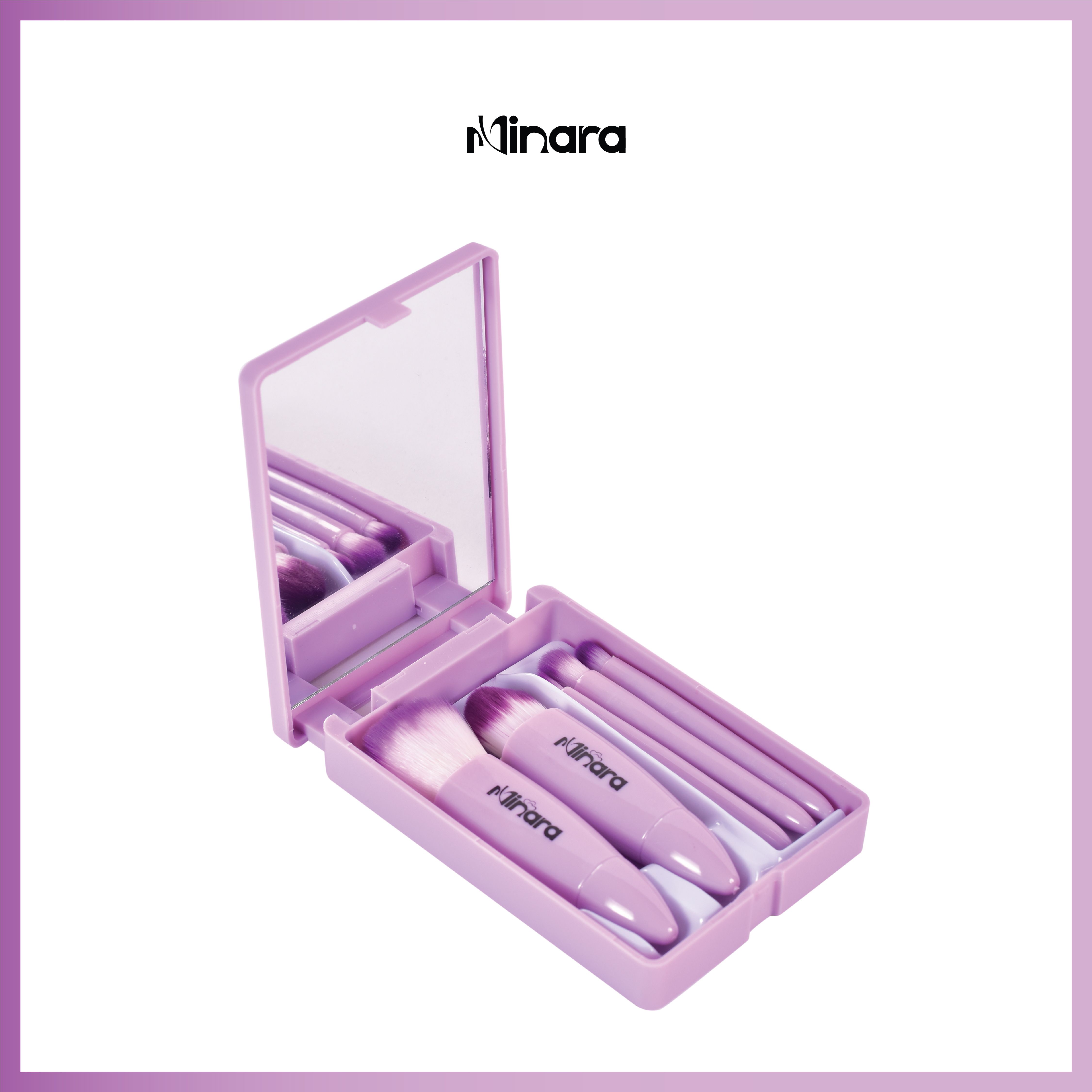 Makeup Brush Applicator - Set of 5 with Mirror & Box-image-11