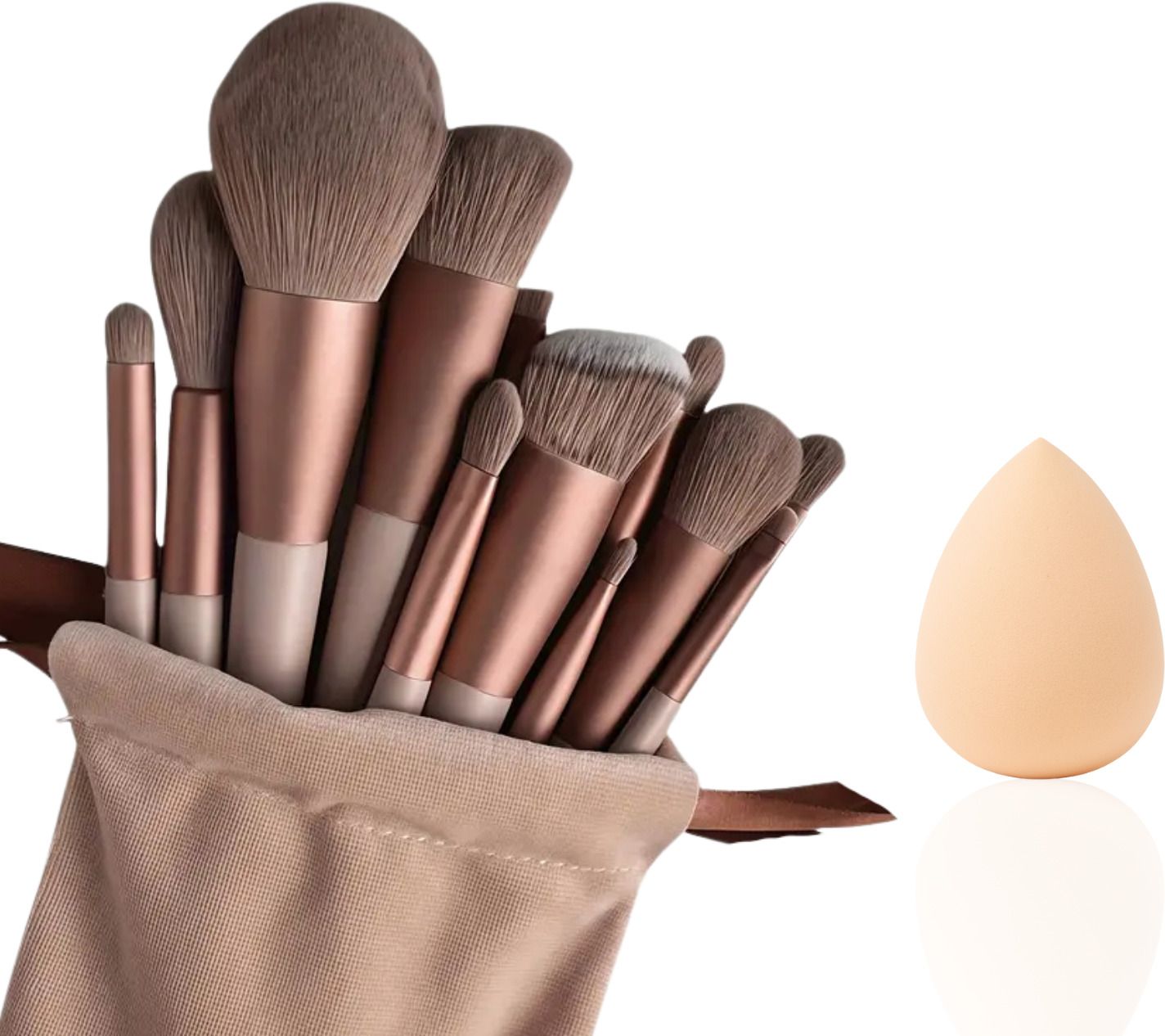 13-Piece Professional Makeup Brush Set with Beauty Sponge for Face & Eye Makeup-image-34