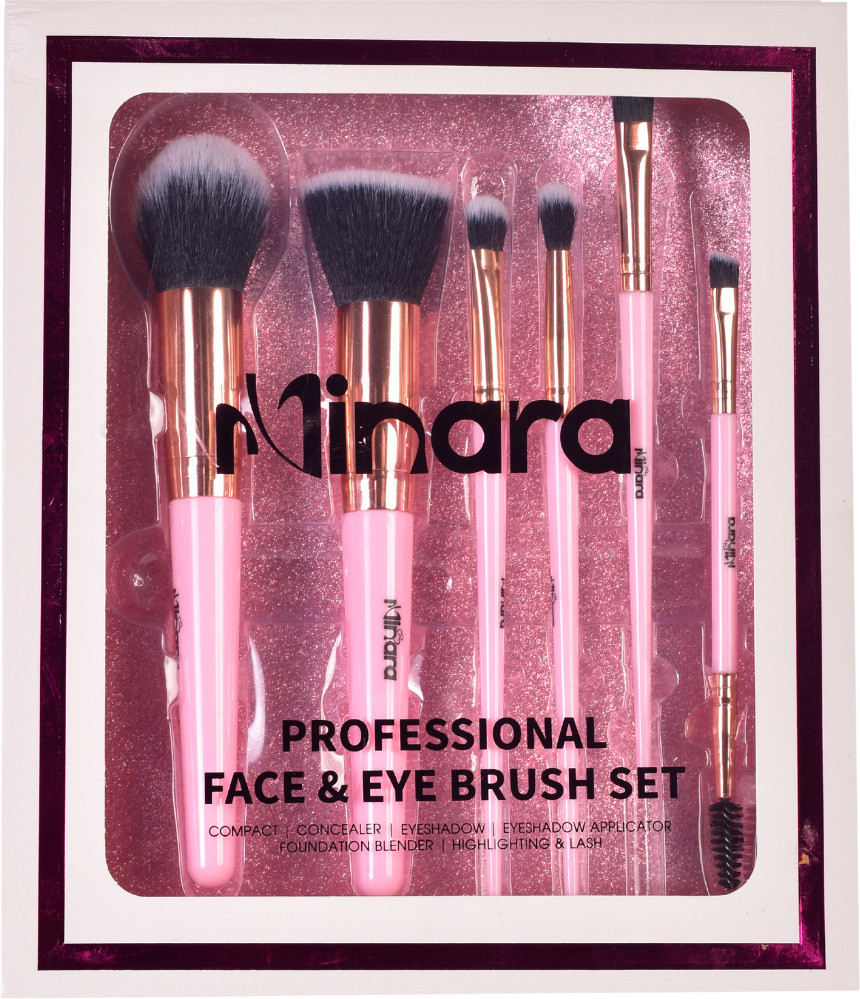 minara Premium Professional Face and Eye Brushes Set of 6 image 1