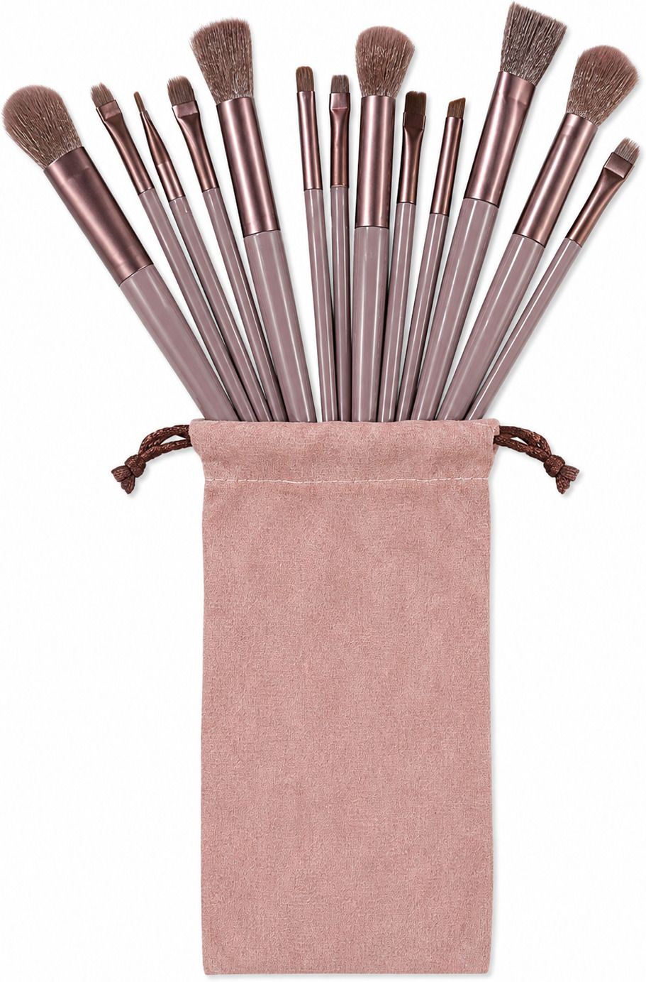Professional 12 Pcs Makeup Brush Set with Storage Pouch-image-10