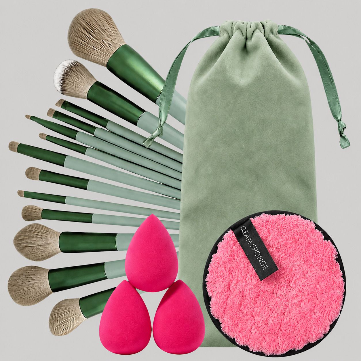 morbee Premium 13-Piece Makeup Brush Set with 3 Makeup puff & 1 Color-Removal Sponge w2-picture-10
