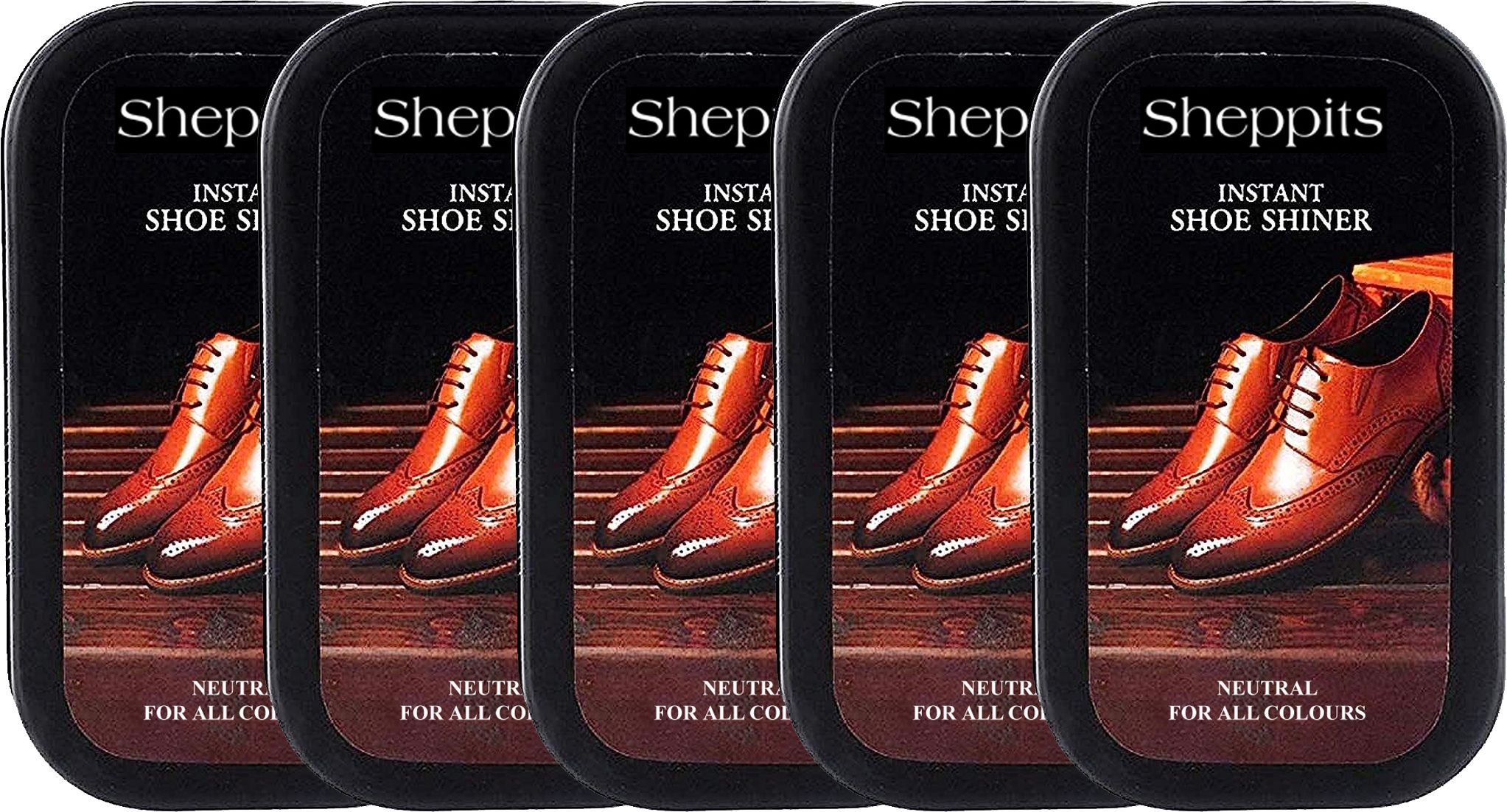 Sheppits Instant Shoe Shiner And Polisher (Neutral, Pack of 5 Pcs) All Colours Shoe Shiner-image-1