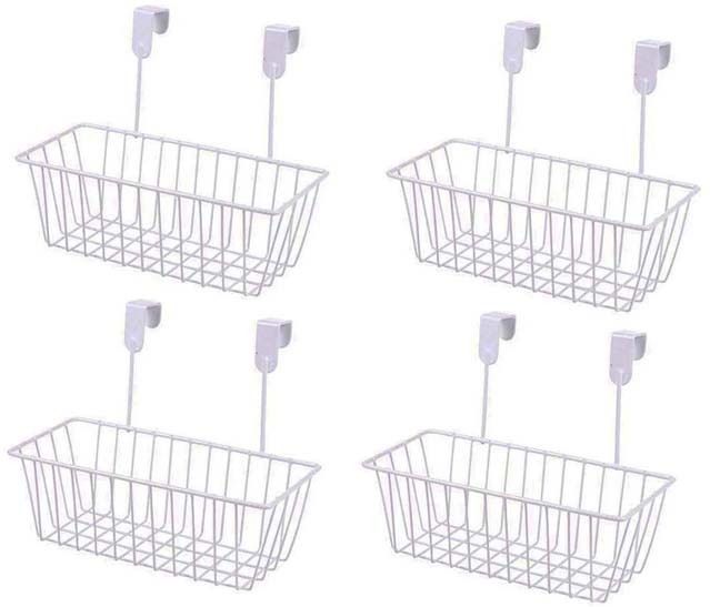 Rack Kitchen Hanging Basket Organizer Basket Holder Containers Storage Iron 4 Pockets