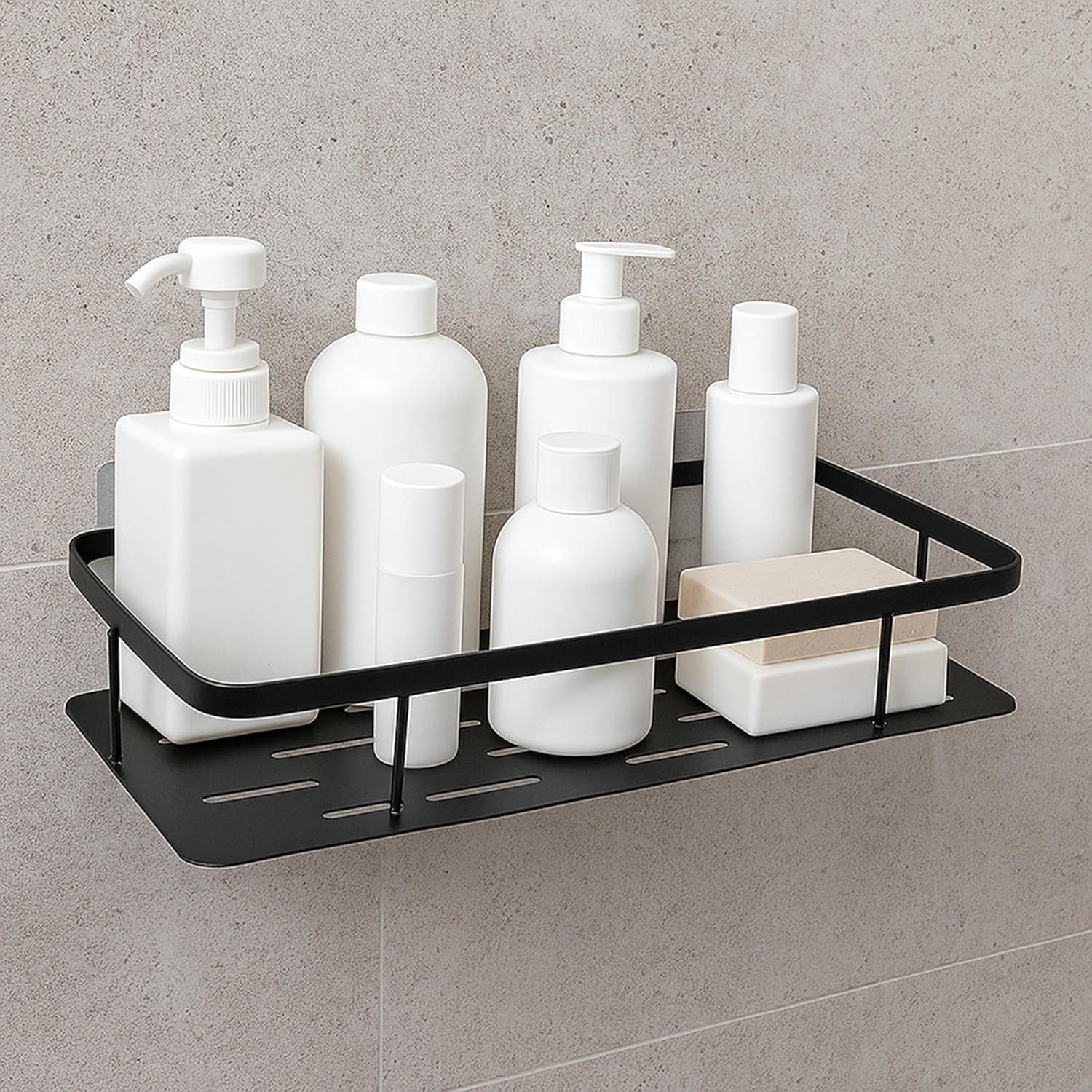 easytac Aluminium Bathroom Shelf with Magic Stickers Aluminium 1 Pockets-picture-38