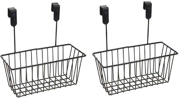 Kitchen Rack Hanging Basket Organizer Basket Holder Containers Storage Iron 2 Pockets