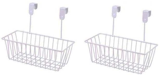 Rack Kitchen Hanging Basket Organizer Basket Holder Containers Storage Kitchen Iron 2 Pockets