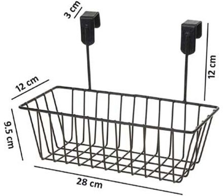 Rack Kitchen Hanging Basket Organizer Basket Holder Containers Storage Iron 4 Pockets