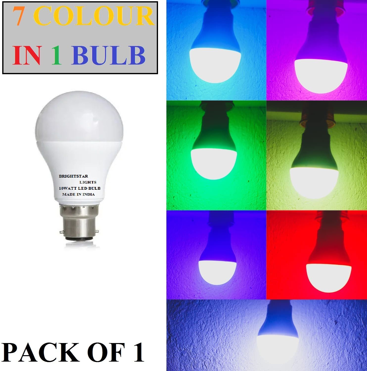 brightstar 10 W Color Changing Round B22 LED Bulb-picture-36