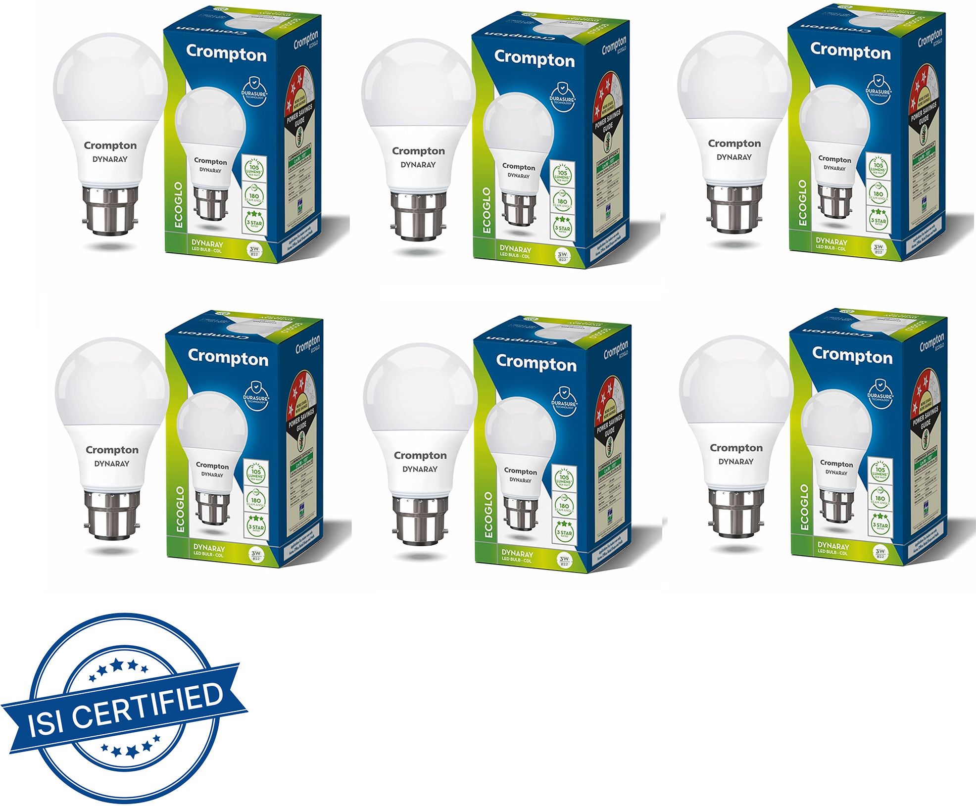 crompton 3 W Basic Standard B22 LED Bulb-picture-18
