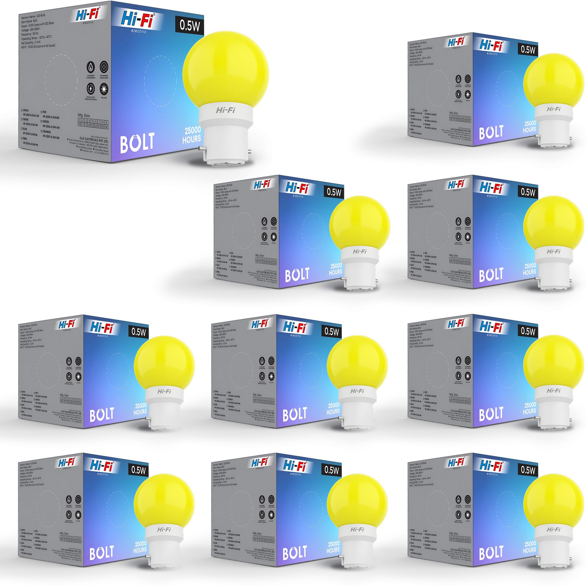 hifi 0.5 W Basic Round B22 LED Bulb-picture-14